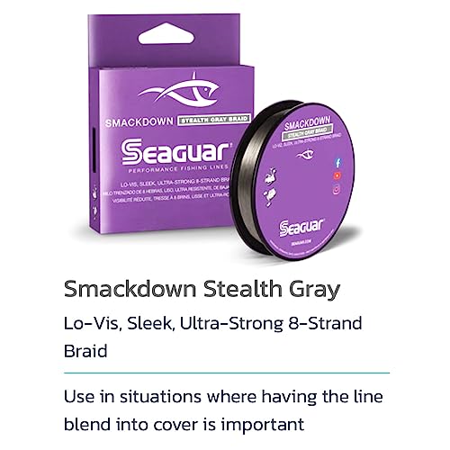 Seaguar Smackdown Low Visibility Braided Fishing Line, Stealth Gray, Multiple Sizes