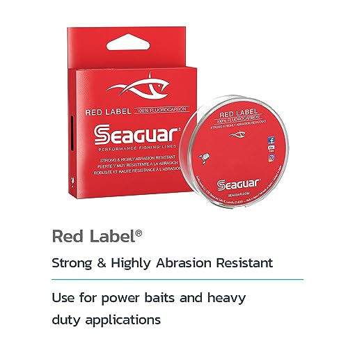 Seaguar Red Label Fishing Line for Power Baits & Heavy-Duty Applications, Freshwater, 100% Fluorocarbon, Clear, Multiple Sizes