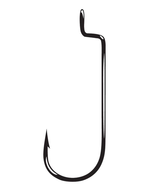 25 Pack Round Bend Offset Worm Hook (Bronze, 2/0)