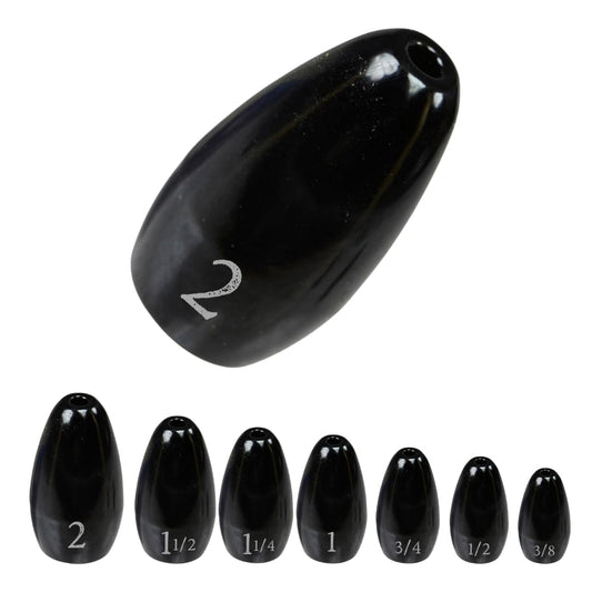 Reaction Tackle Tungsten Flipping Weights for Bass Fishing - Sinkers for Punching Through Heavy Cover- Fresh and Saltwater - Used for Texas and Carolina Rigs - Size Stamped on All Weights