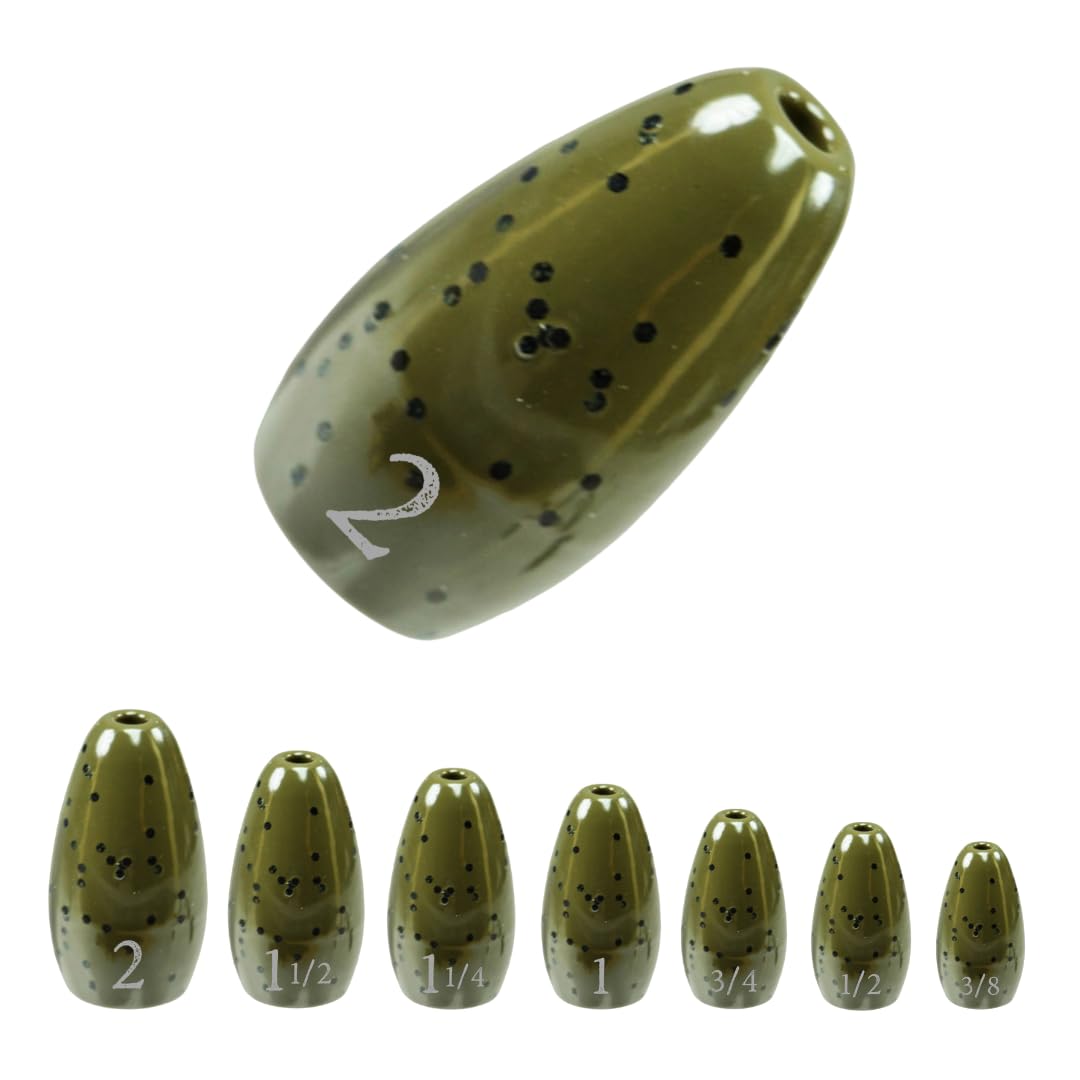 Reaction Tackle Tungsten Flipping Weights for Bass Fishing - Sinkers for Punching Through Heavy Cover- Fresh and Saltwater - Used for Texas and Carolina Rigs - Size Stamped on All Weights