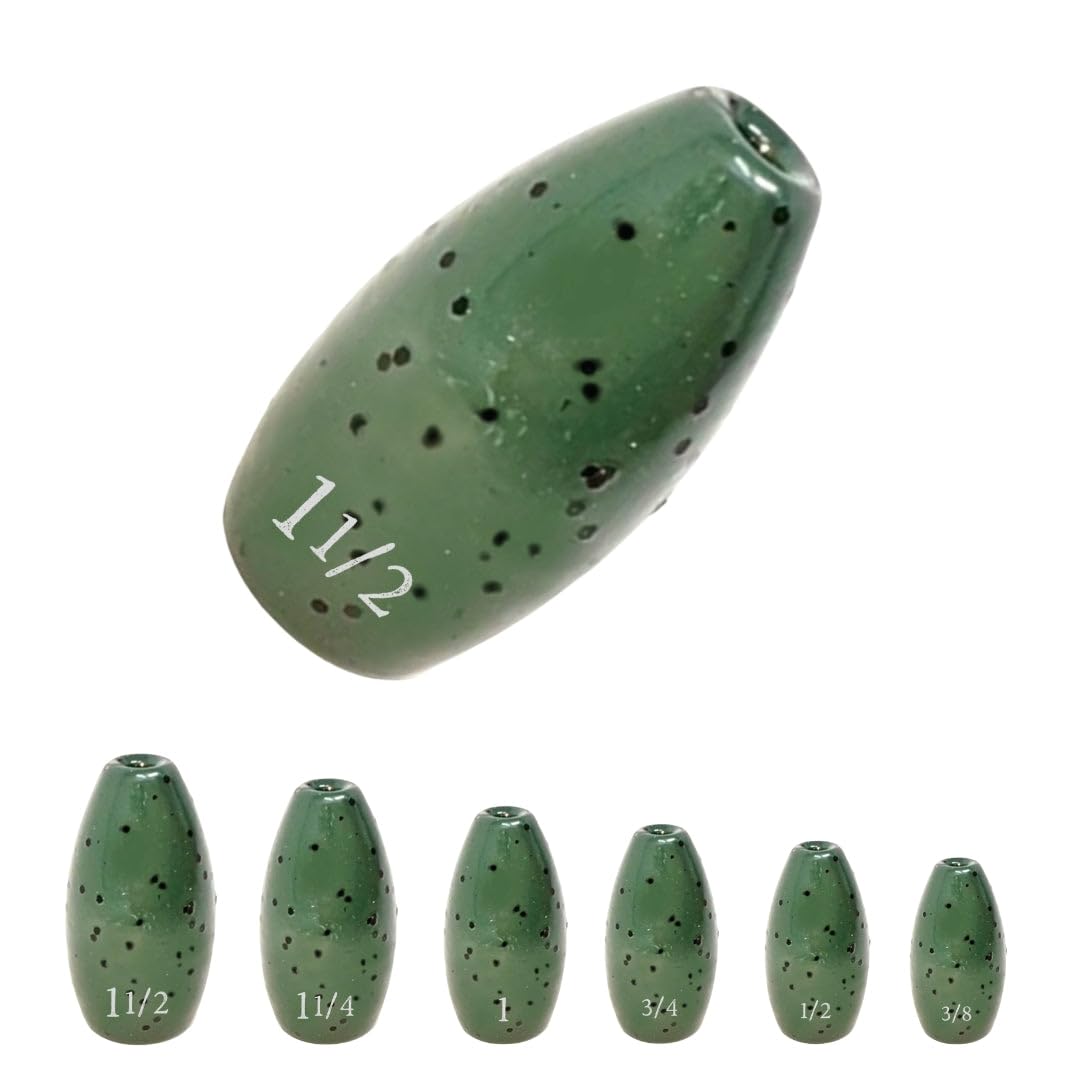 Reaction Tackle Tungsten Flipping Weights for Bass Fishing - Sinkers for Punching Through Heavy Cover- Fresh and Saltwater - Used for Texas and Carolina Rigs - Size Stamped on All Weights