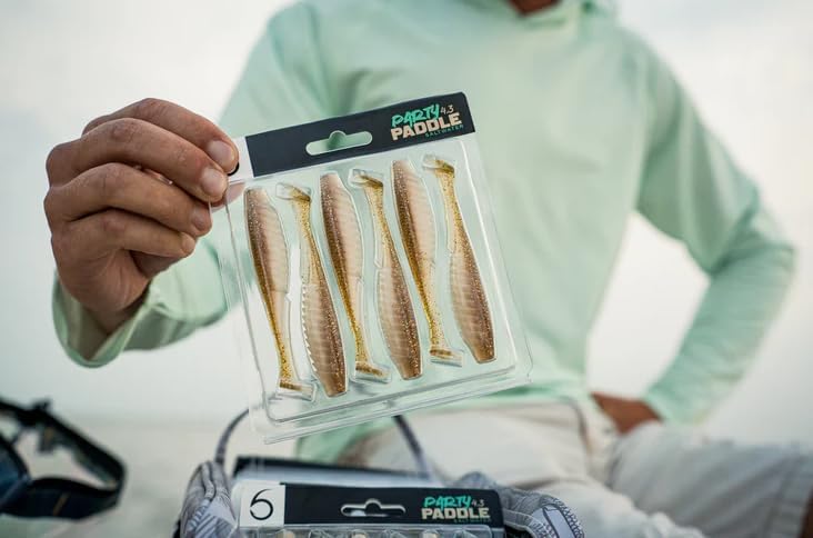 6th Sense – Party Paddle 4.3" – Saltwater Swimbait – Inshore Fishing – Redfish/Trout/Snook – Paddle Tail Soft Plastic