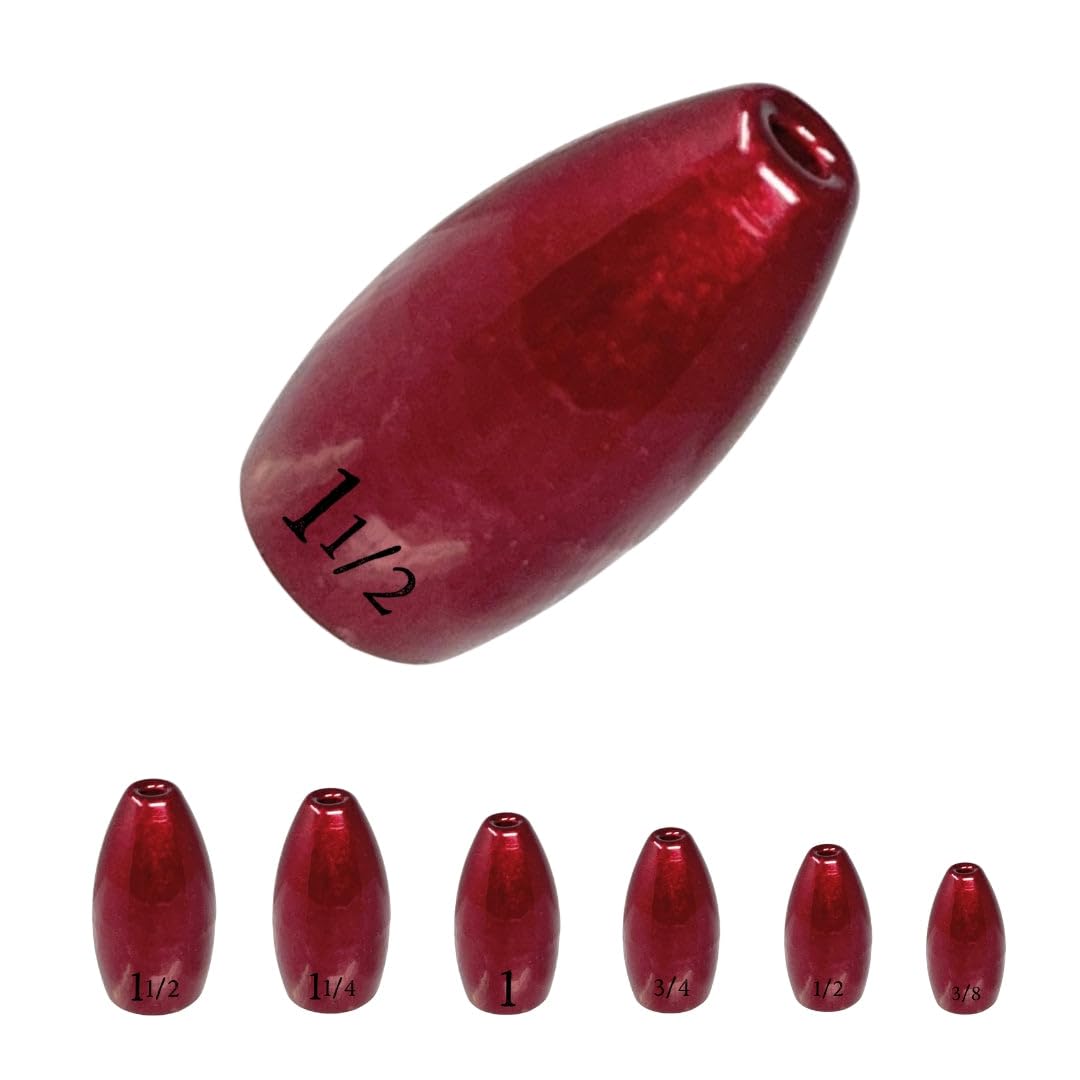 Reaction Tackle Tungsten Flipping Weights for Bass Fishing - Sinkers for Punching Through Heavy Cover- Fresh and Saltwater - Used for Texas and Carolina Rigs - Size Stamped on All Weights