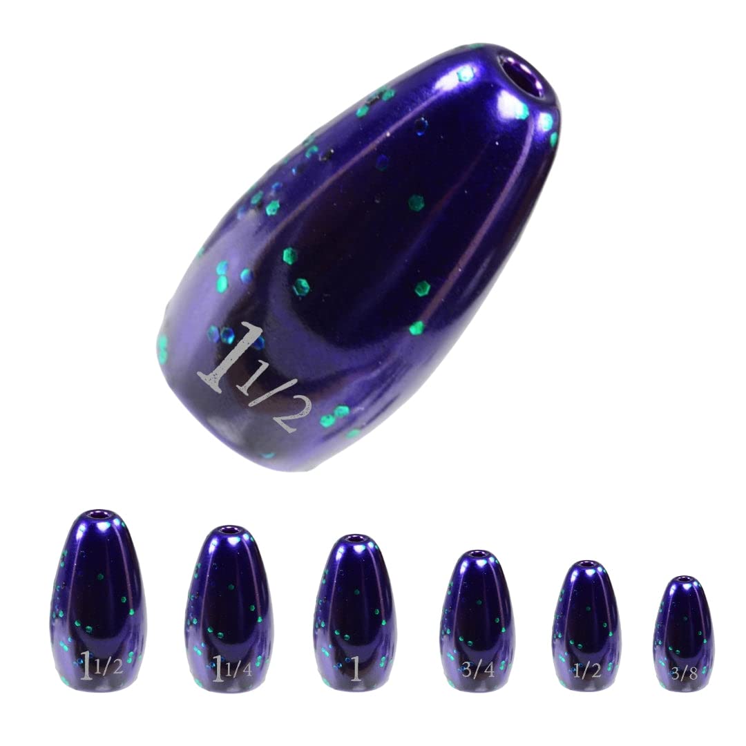 Reaction Tackle Tungsten Flipping Weights for Bass Fishing - Sinkers for Punching Through Heavy Cover- Fresh and Saltwater - Used for Texas and Carolina Rigs - Size Stamped on All Weights