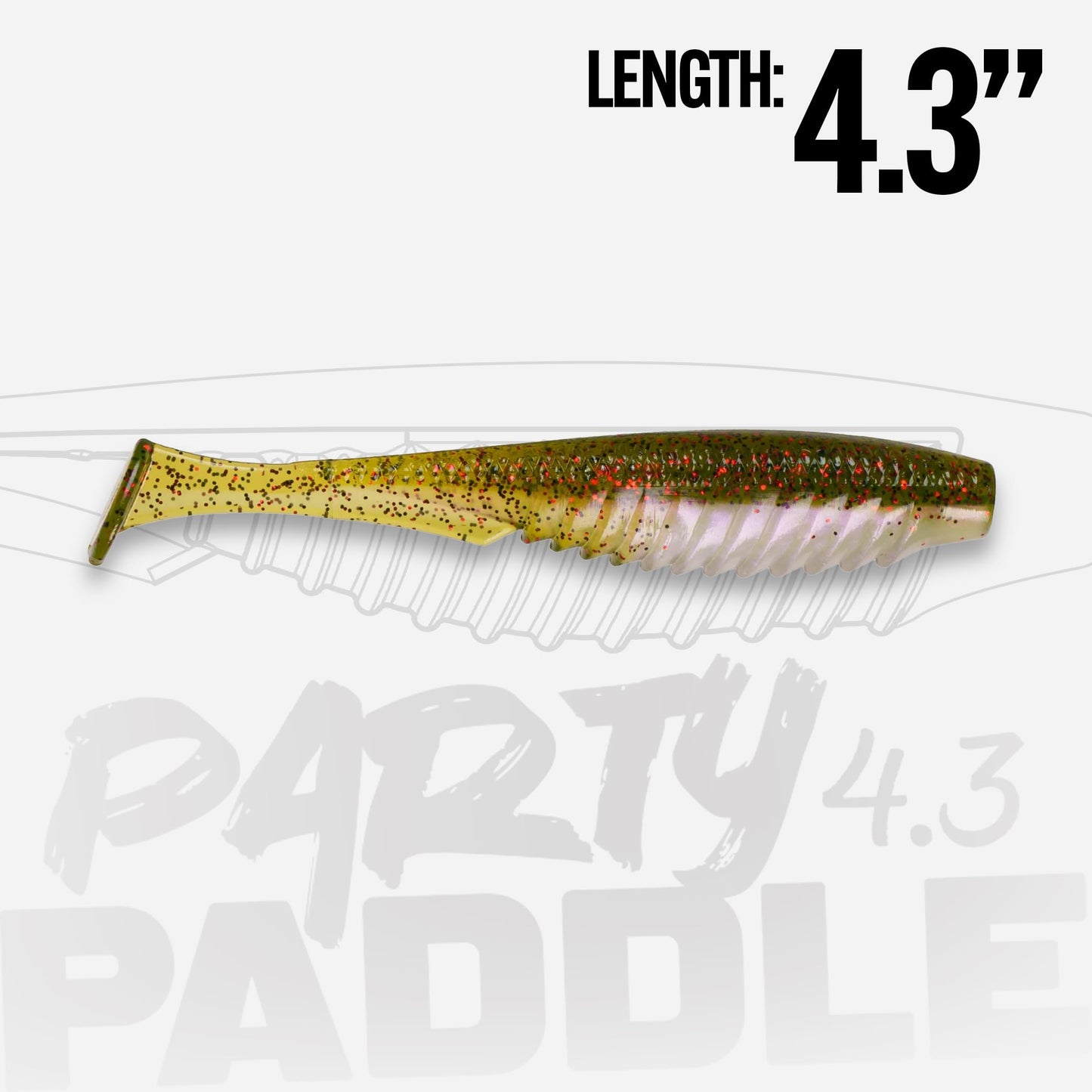 6th Sense – Party Paddle 4.3" – Saltwater Swimbait – Inshore Fishing – Redfish/Trout/Snook – Paddle Tail Soft Plastic