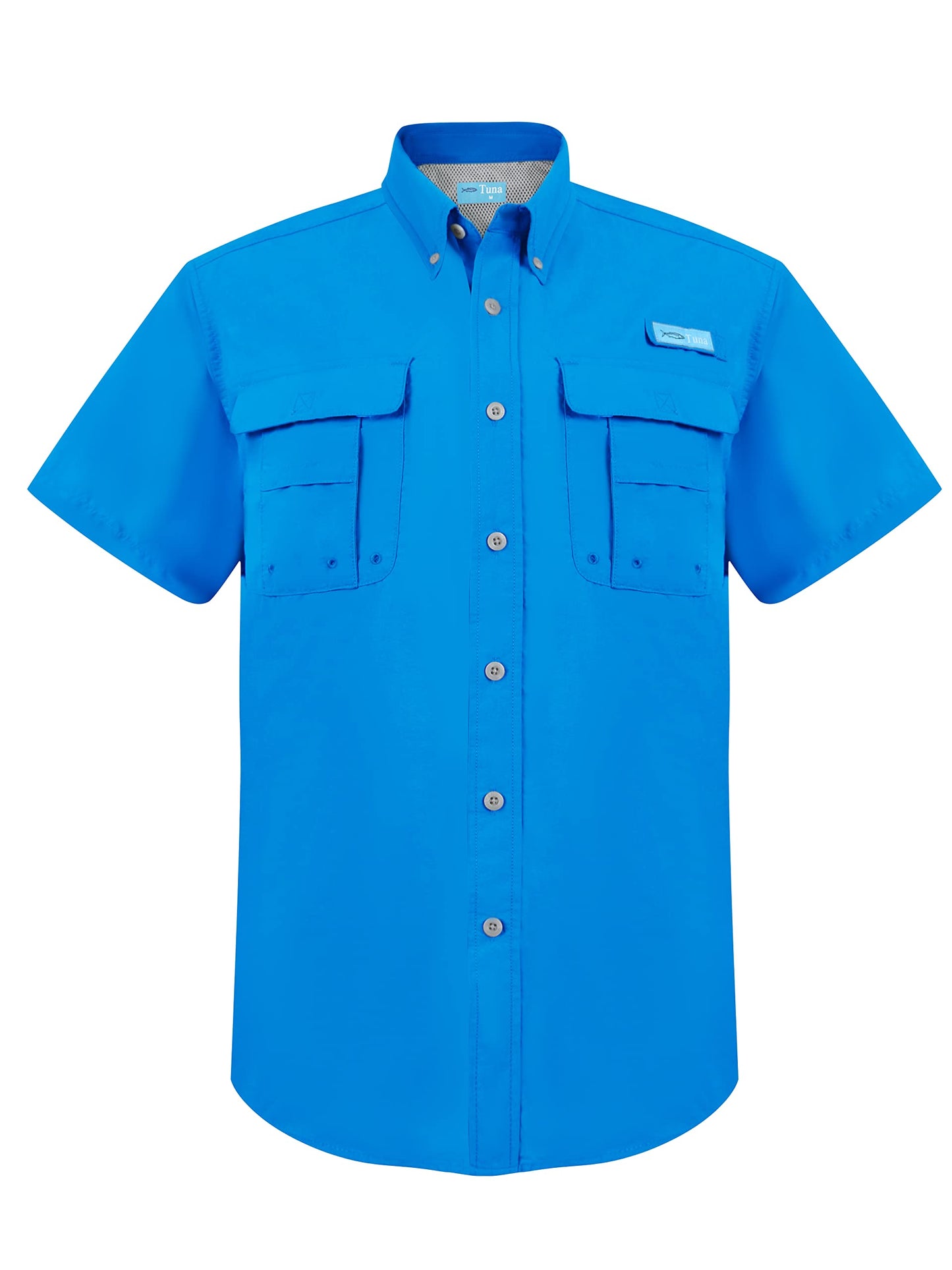 Tuna Men's UV UPF 50+ Fishing Shirts for Men Sun Protection Breathable Fast Dry SPF Hiking Short Sleeve Shirt