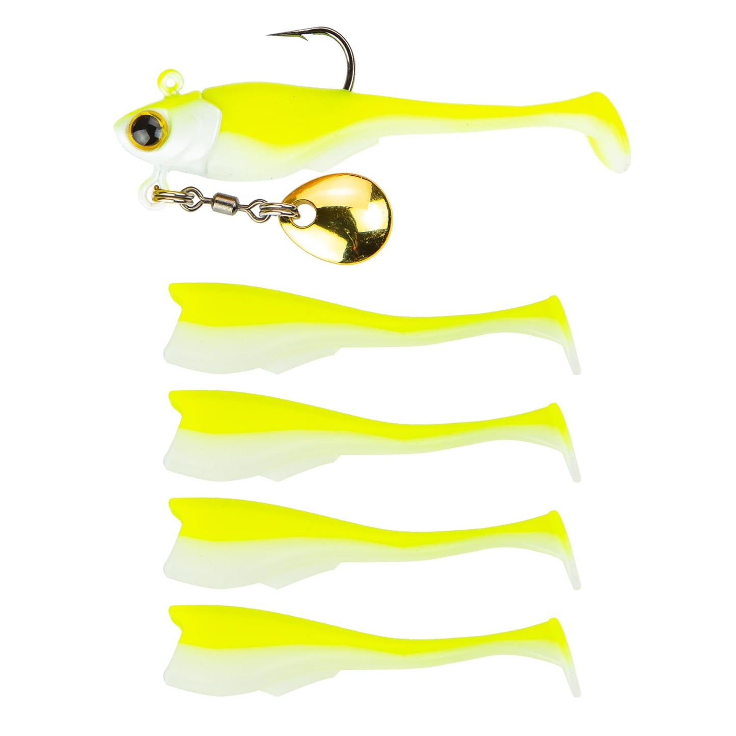 6th Sense – Pecos Underspin – Realistic Baitfish Imitator with 3D Eyes, Seamless Swimbait Integration, Premium Spinner, and Super Sharp Hook – Crappie Fishing Lure (5/pk)