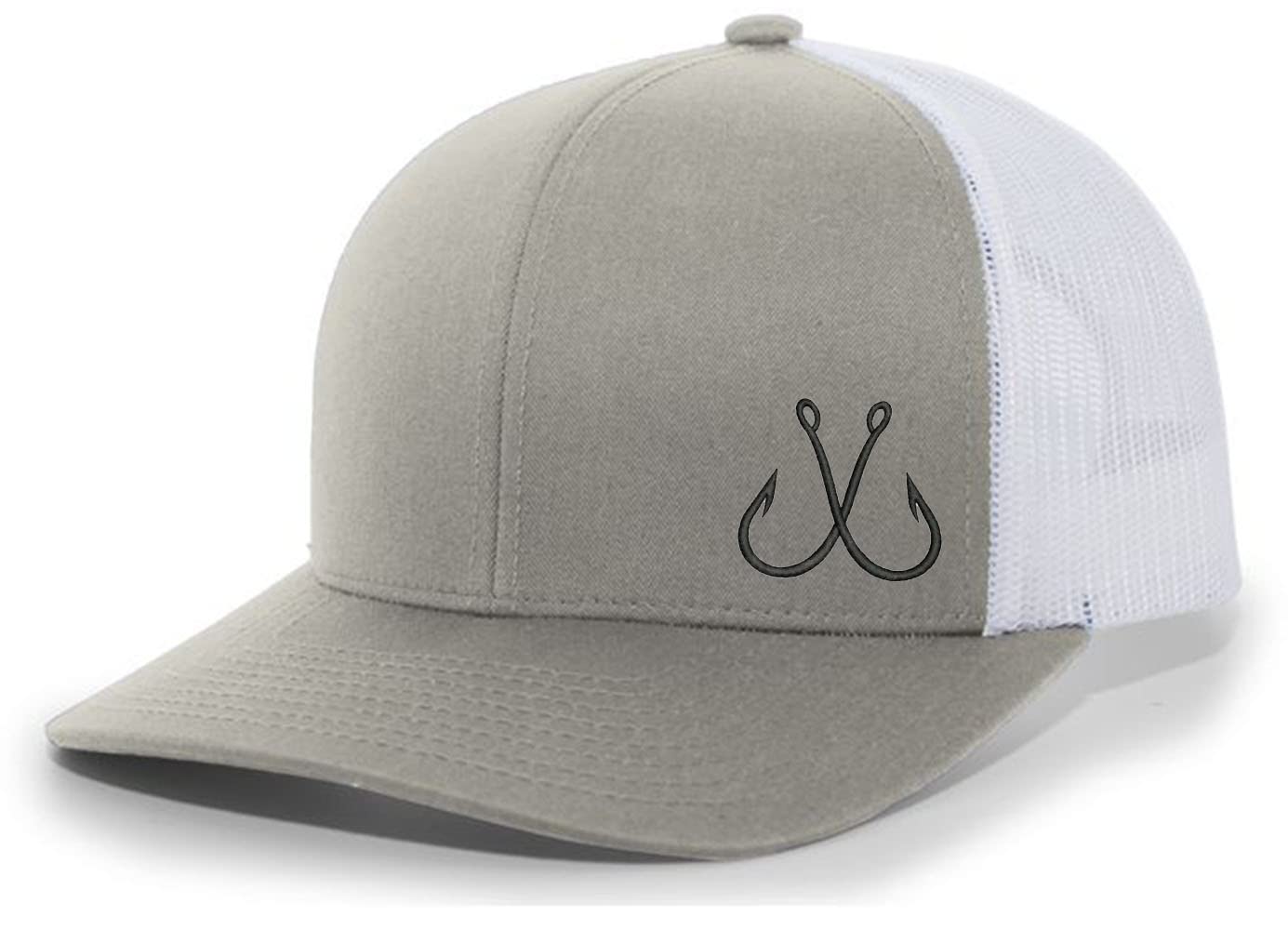 Heritage Pride Fishing Hook Outdoors Mens Embroidered Mesh Back Trucker Hat Baseball Cap