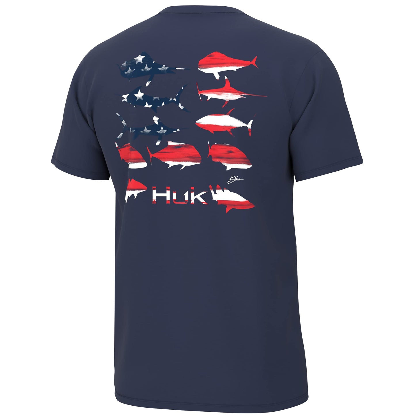 HUK Mens Kc Scott Short Sleeve Tee, Performance Fishing T-Shirt