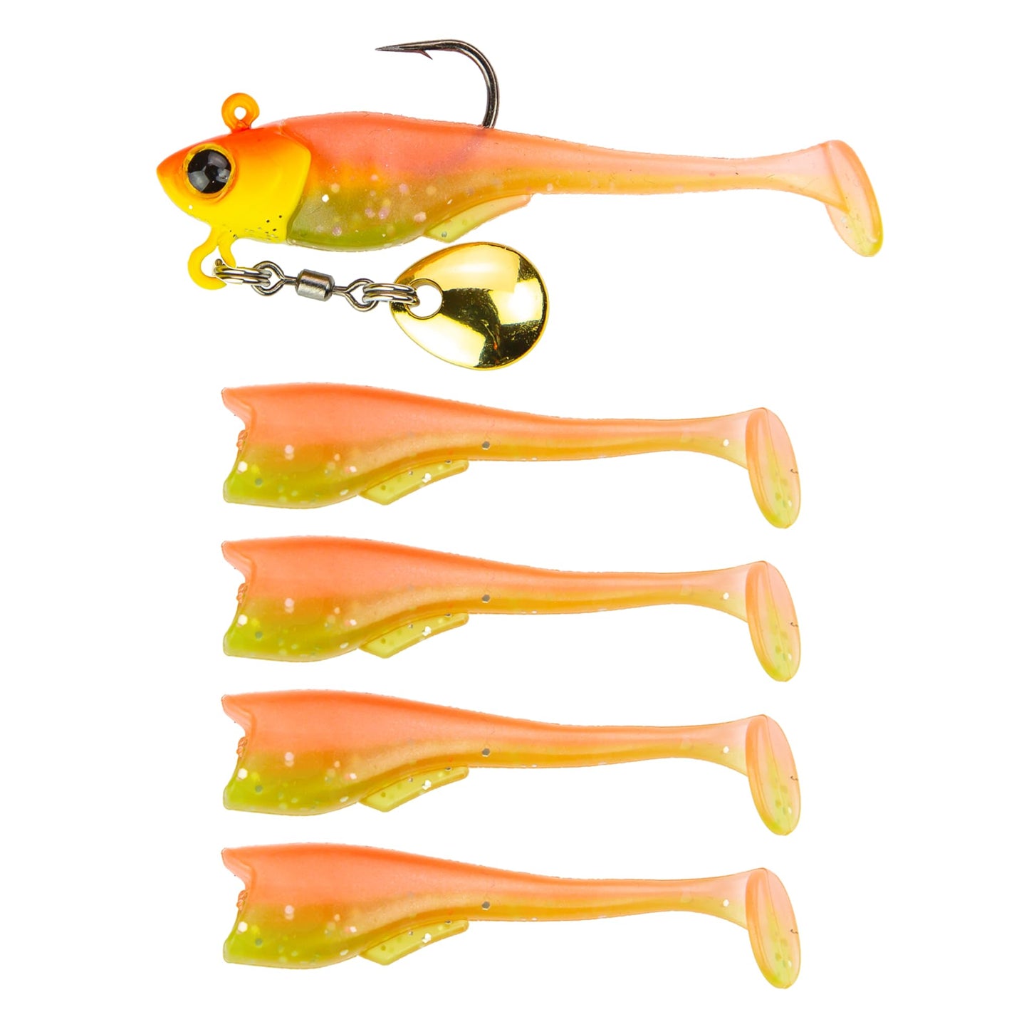 6th Sense – Pecos Underspin – Realistic Baitfish Imitator with 3D Eyes, Seamless Swimbait Integration, Premium Spinner, and Super Sharp Hook – Crappie Fishing Lure (5/pk)