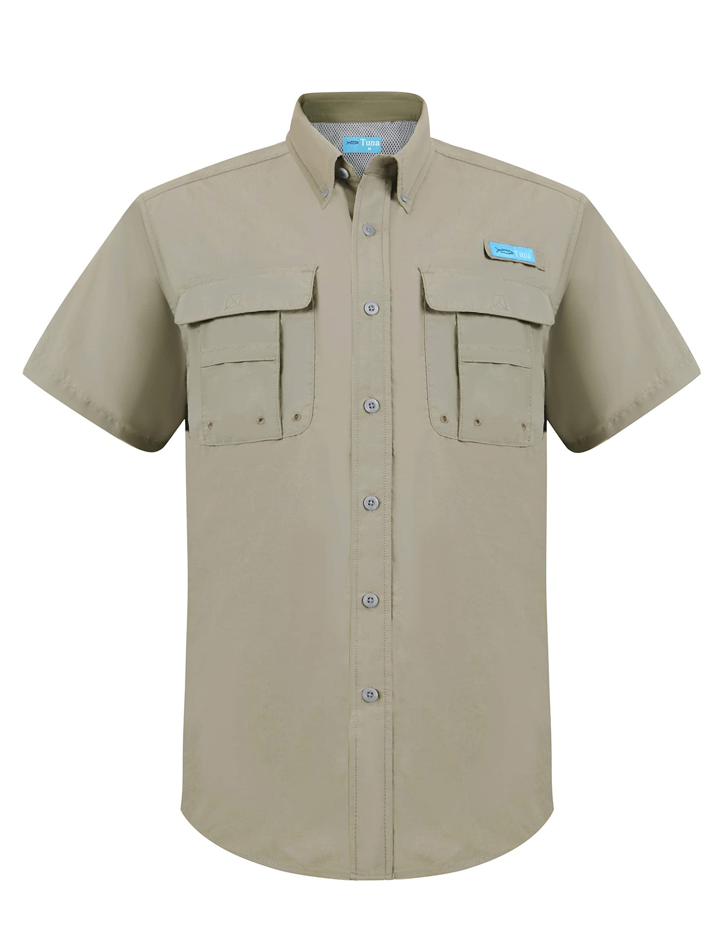 Tuna Men's UV UPF 50+ Fishing Shirts for Men Sun Protection Breathable Fast Dry SPF Hiking Short Sleeve Shirt