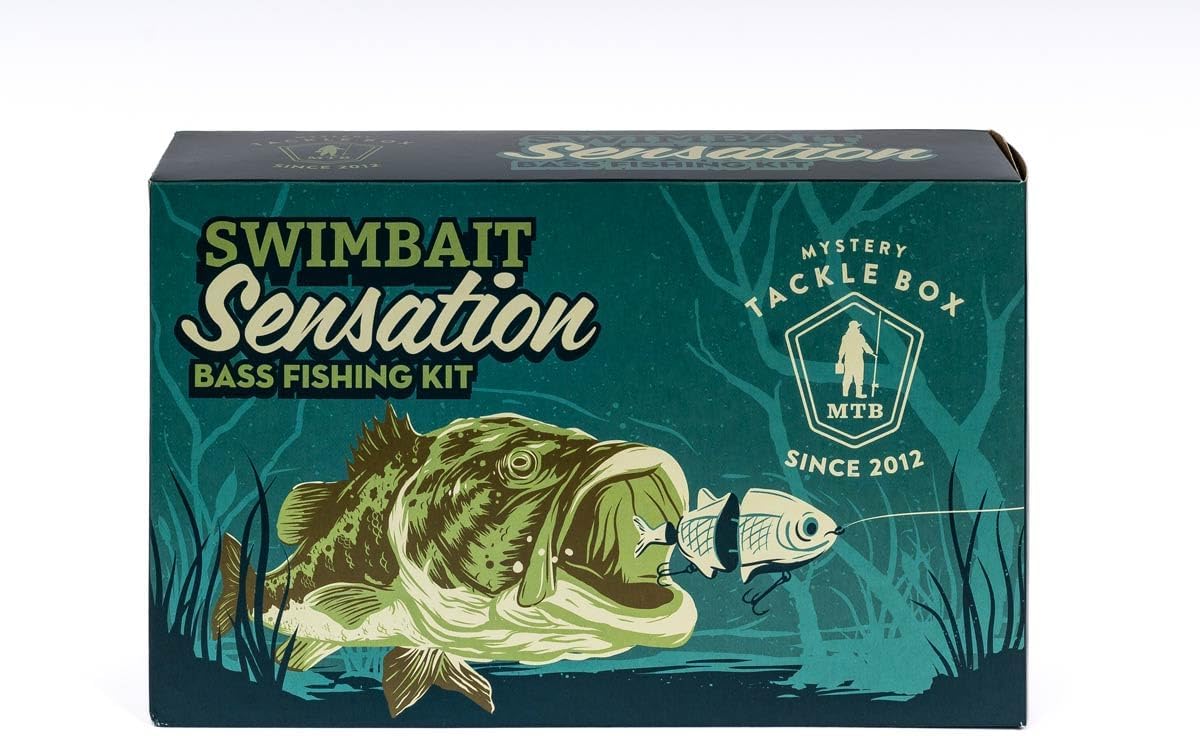 Mystery Tackle Box Swimbaits Fishing Kit – 5-7 Swimbaits Plus Bonus Fishing Decal – Bass, Freshwater & Multi-Species Lures