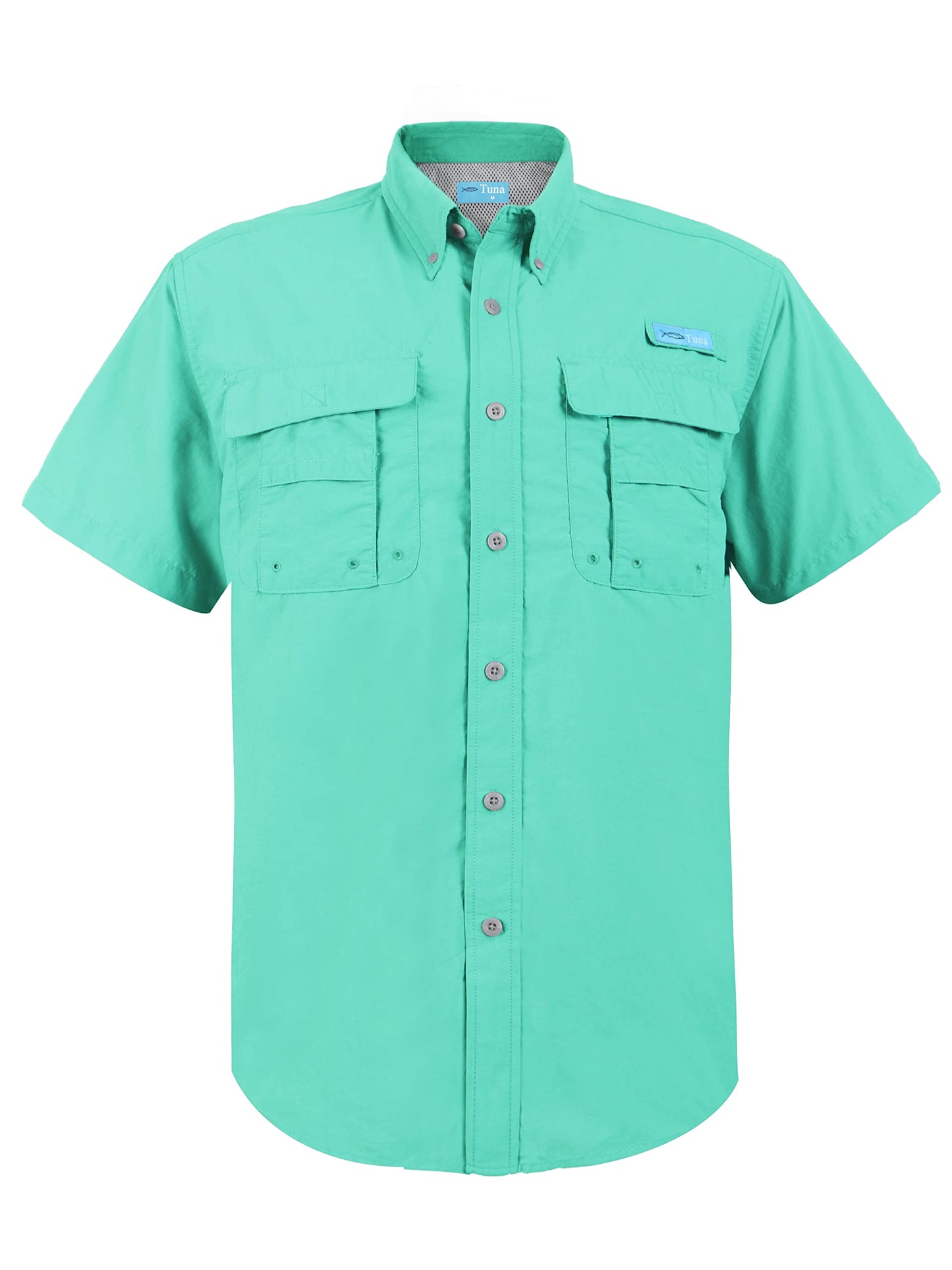 Tuna Men's UV UPF 50+ Fishing Shirts for Men Sun Protection Breathable Fast Dry SPF Hiking Short Sleeve Shirt