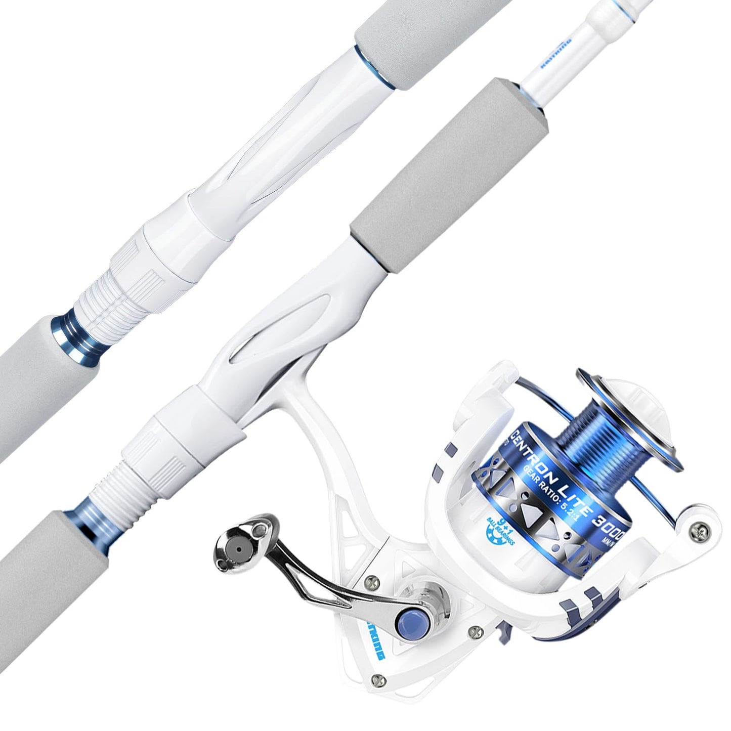 KastKing Centron Lite Fishing Rod and Reel Combo, IM6 Graphite 2Pc Blanks, Stainless Steel Guides with Ceramic Rings, Contoured EVA Handles & Fighting Butt, Split or Full Rear Handle Design, 13 Models