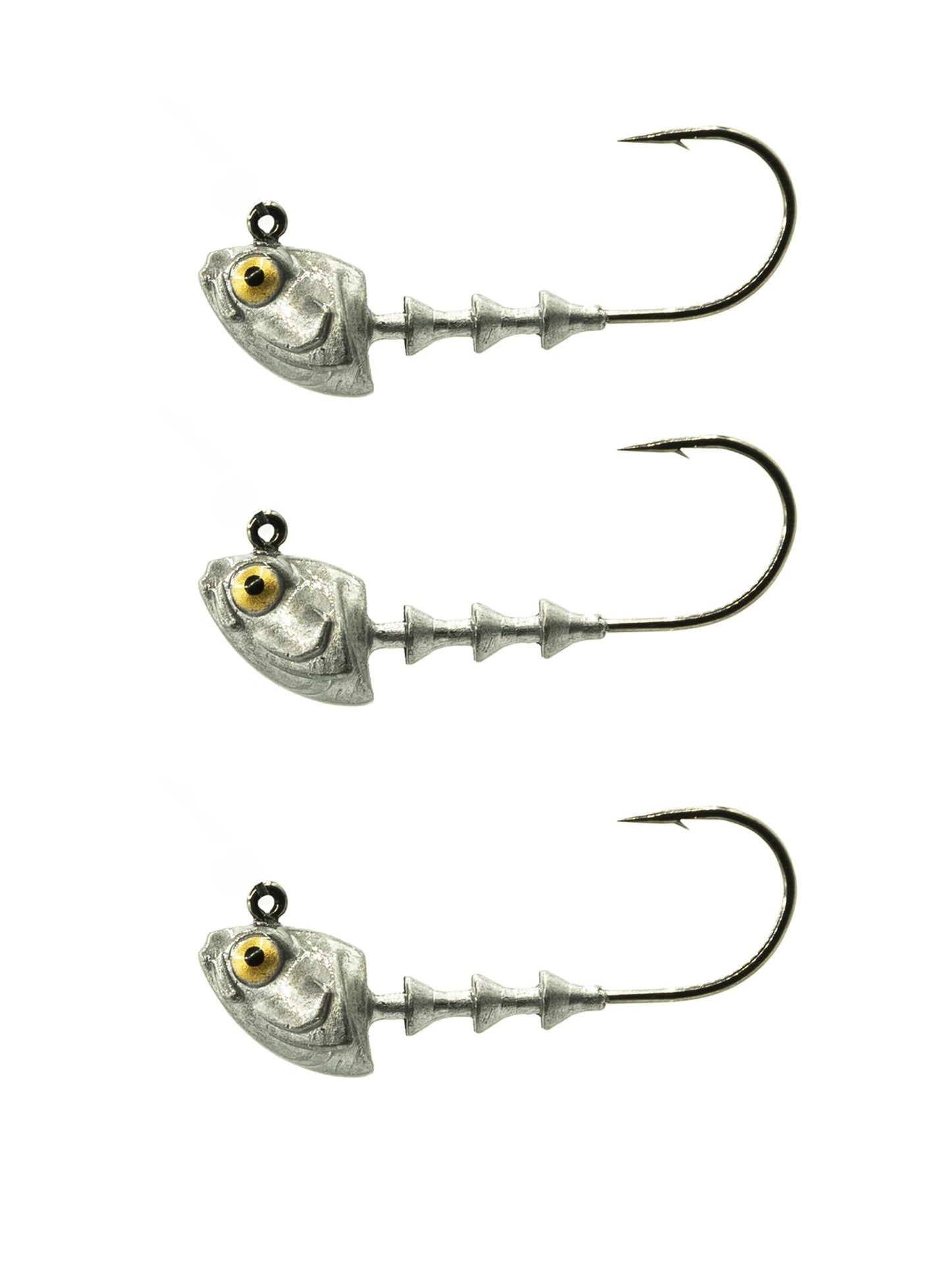 6th Sense – Finesse Jig Heads – 1/0 & 2/0 Hooks – 3D Head Design, 90-Degree Line Tie for Optimal Action (3/pk)