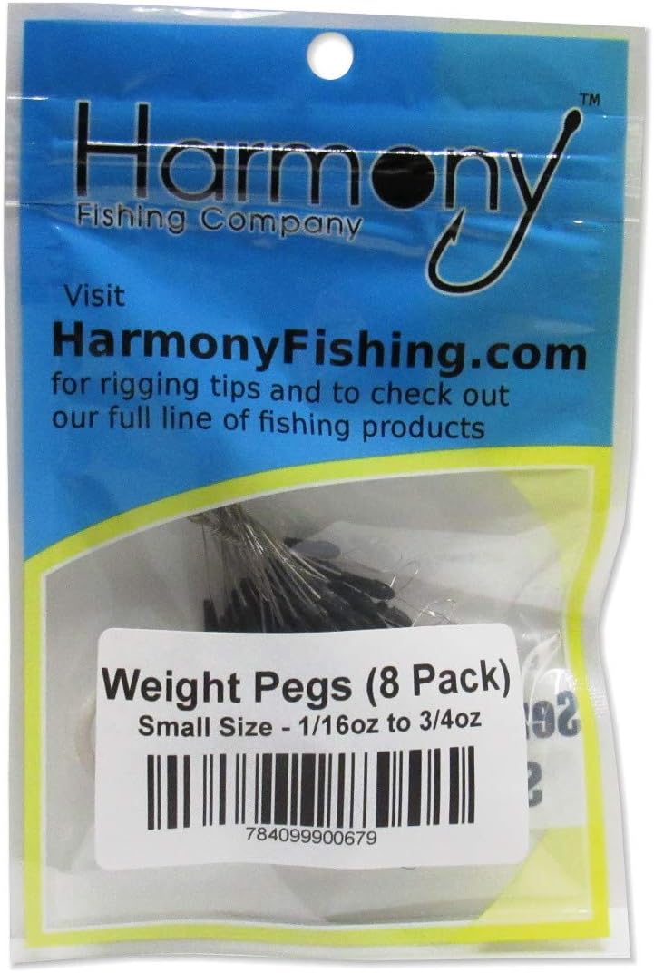 Harmony Fishing - Weight Pegs for Lead or Tungsten Worm/Flipping Weights (8 Pack = 80 Pegs)
