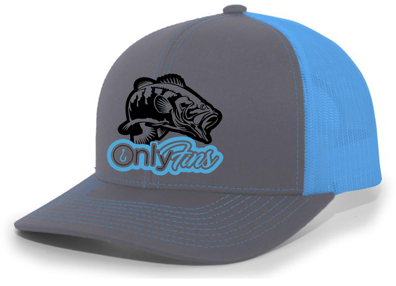 Heritage Pride Funny Parody Bass Fish Only Fins Mens Snapback Trucker Hat