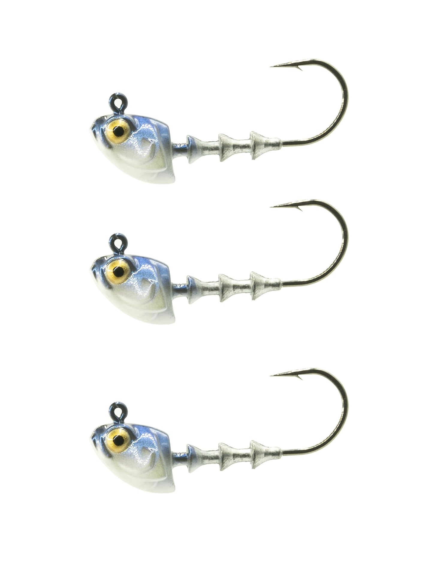6th Sense – Finesse Jig Heads – 1/0 & 2/0 Hooks – 3D Head Design, 90-Degree Line Tie for Optimal Action (3/pk)