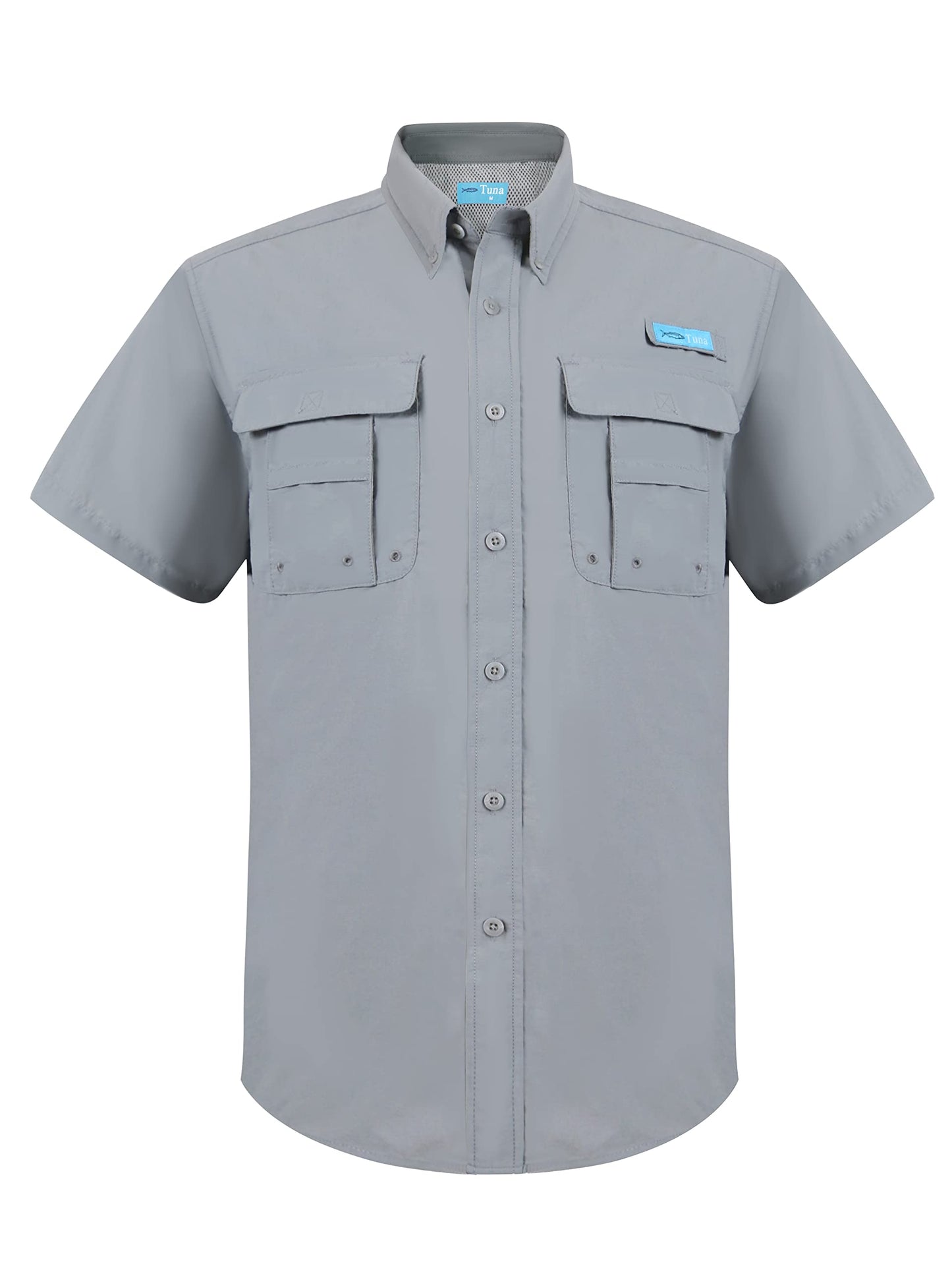 Tuna Men's UV UPF 50+ Fishing Shirts for Men Sun Protection Breathable Fast Dry SPF Hiking Short Sleeve Shirt