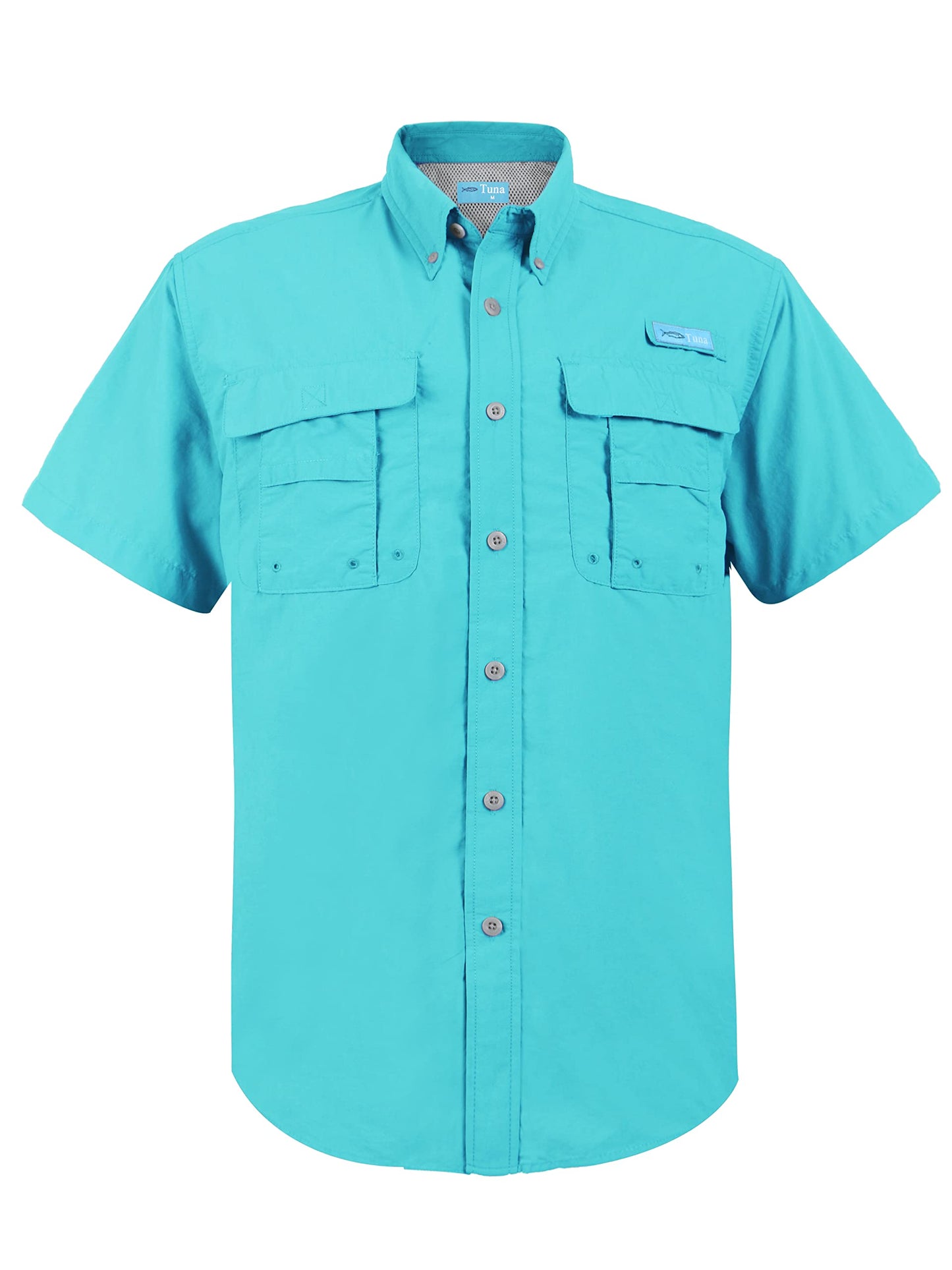 Tuna Men's UV UPF 50+ Fishing Shirts for Men Sun Protection Breathable Fast Dry SPF Hiking Short Sleeve Shirt