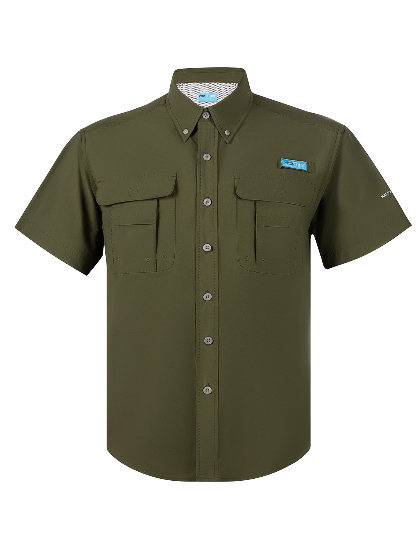 Tuna Men's UV UPF 50+ Fishing Shirts for Men Sun Protection Breathable Fast Dry SPF Hiking Short Sleeve Shirt