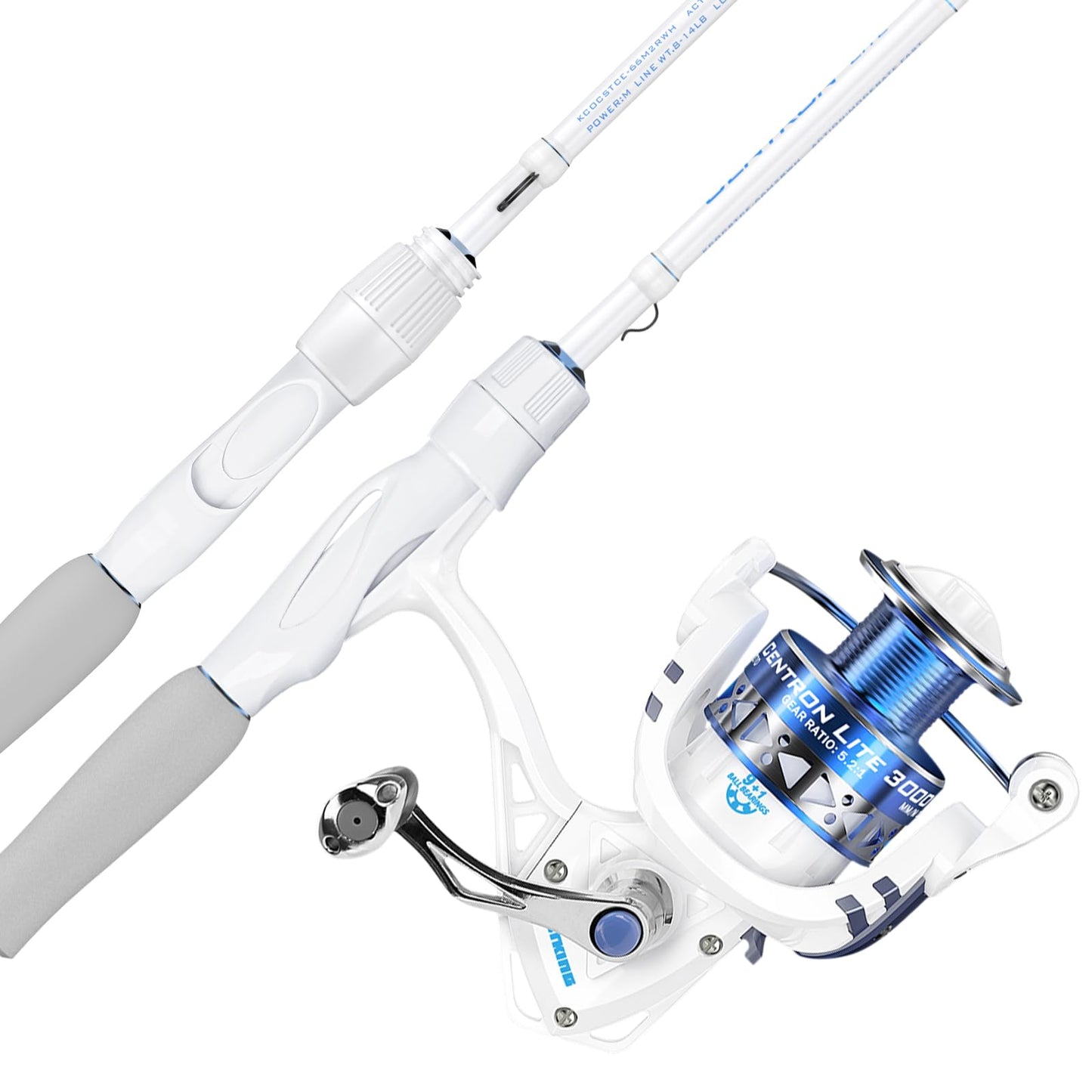 KastKing Centron Lite Fishing Rod and Reel Combo, IM6 Graphite 2Pc Blanks, Stainless Steel Guides with Ceramic Rings, Contoured EVA Handles & Fighting Butt, Split or Full Rear Handle Design, 13 Models