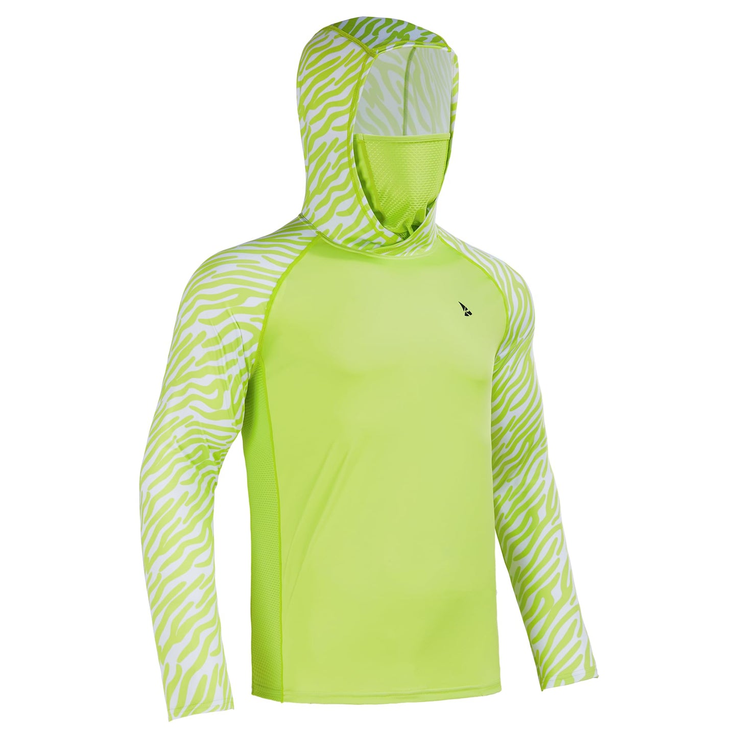 Rodeel UPF 50+ Men’s Long Sleeve Performance Fishing Hiking Shirt with Mask UV Neck Gaiter Hoodie