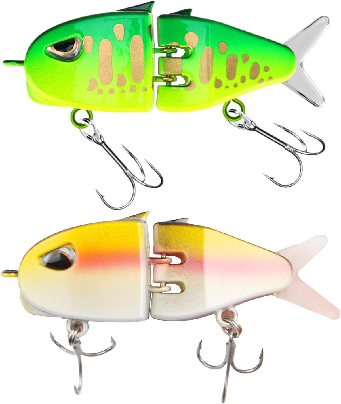 2 Pack Mini Glide Bait, Raptor Fishing Lure, Mini Swimbait, Glide Baits for Bass Amazing Fishing Gear Gifts for Family