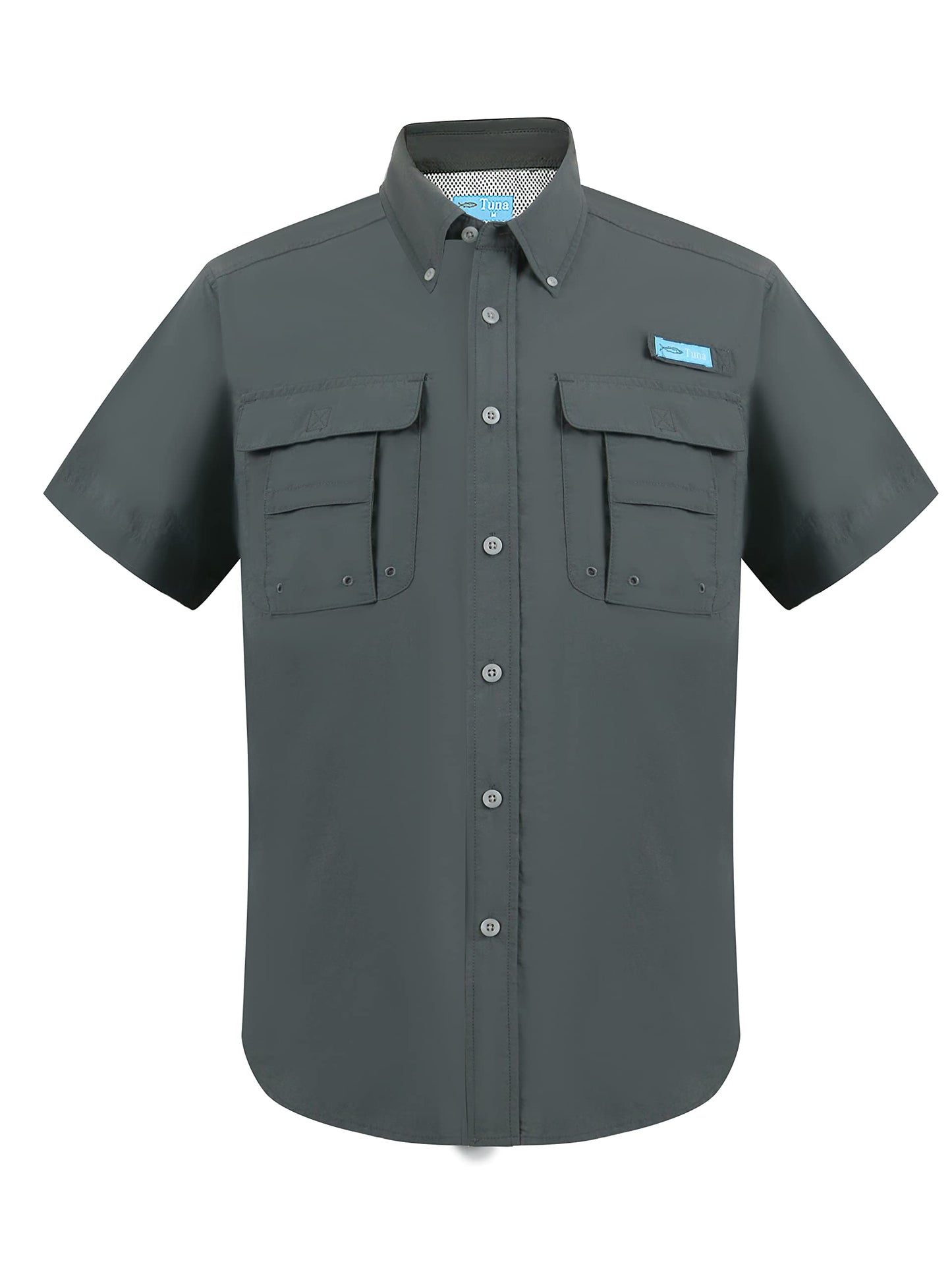 Tuna Men's UV UPF 50+ Fishing Shirts for Men Sun Protection Breathable Fast Dry SPF Hiking Short Sleeve Shirt