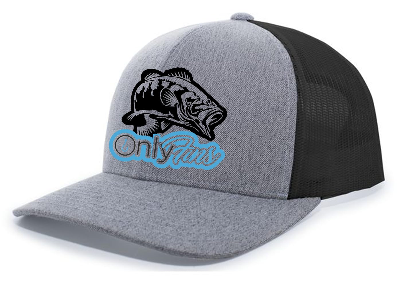 Heritage Pride Funny Parody Bass Fish Only Fins Mens Snapback Trucker Hat