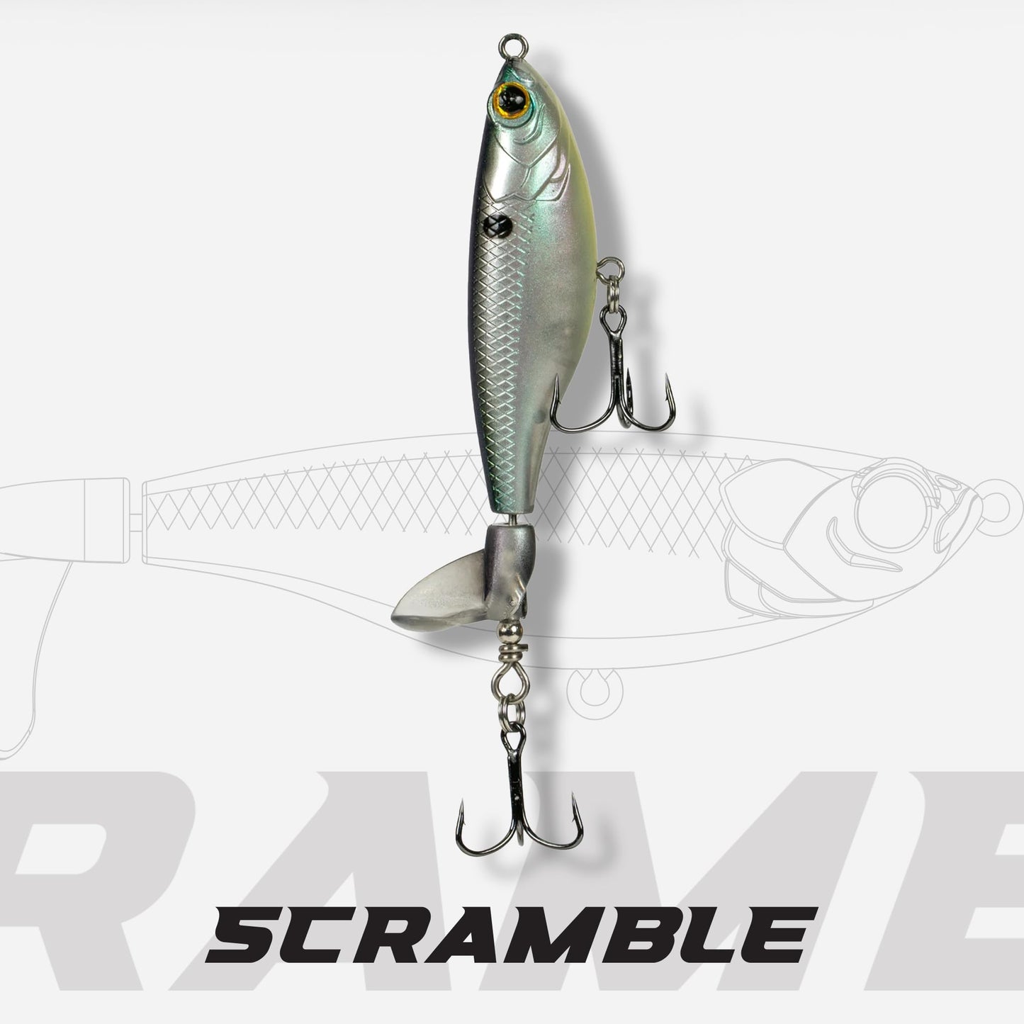 6th Sense – Scramble – Topwater Prop-Style Bait – Rotating Tail – Bass Fishing – Surface Sputter Action