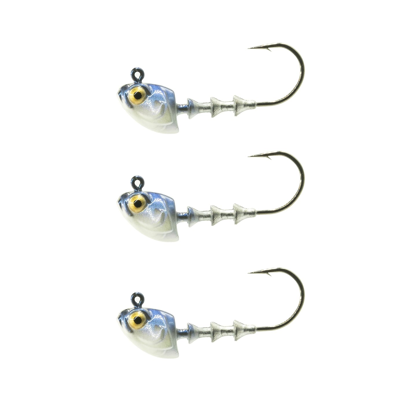 6th Sense – Finesse Jig Heads – 1/0 & 2/0 Hooks – 3D Head Design, 90-Degree Line Tie for Optimal Action (3/pk)