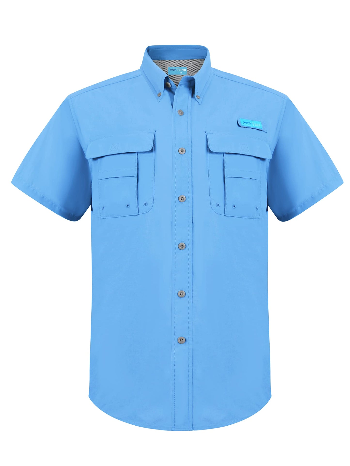 Tuna Men's UV UPF 50+ Fishing Shirts for Men Sun Protection Breathable Fast Dry SPF Hiking Short Sleeve Shirt