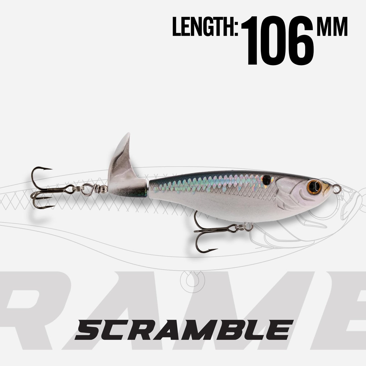 6th Sense – Scramble – Topwater Prop-Style Bait – Rotating Tail – Bass Fishing – Surface Sputter Action