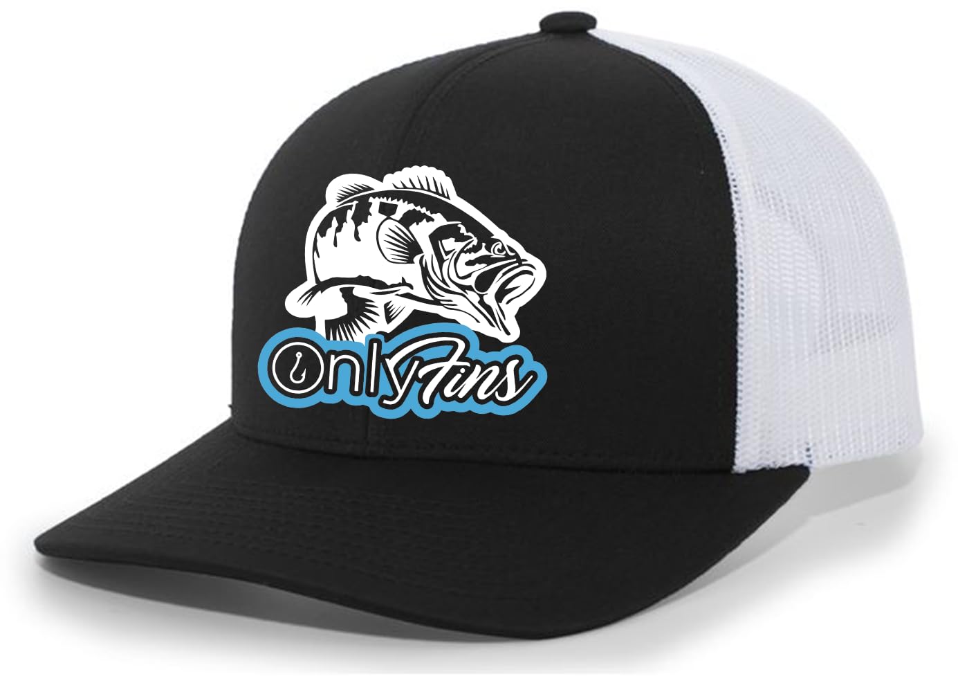 Heritage Pride Funny Parody Bass Fish Only Fins Mens Snapback Trucker Hat