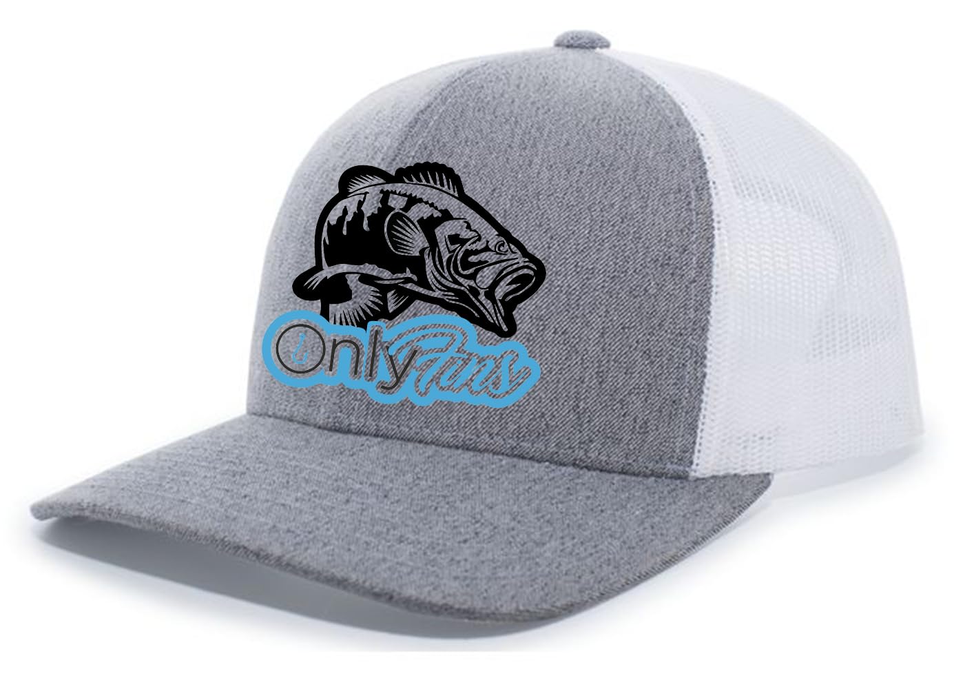 Heritage Pride Funny Parody Bass Fish Only Fins Mens Snapback Trucker Hat