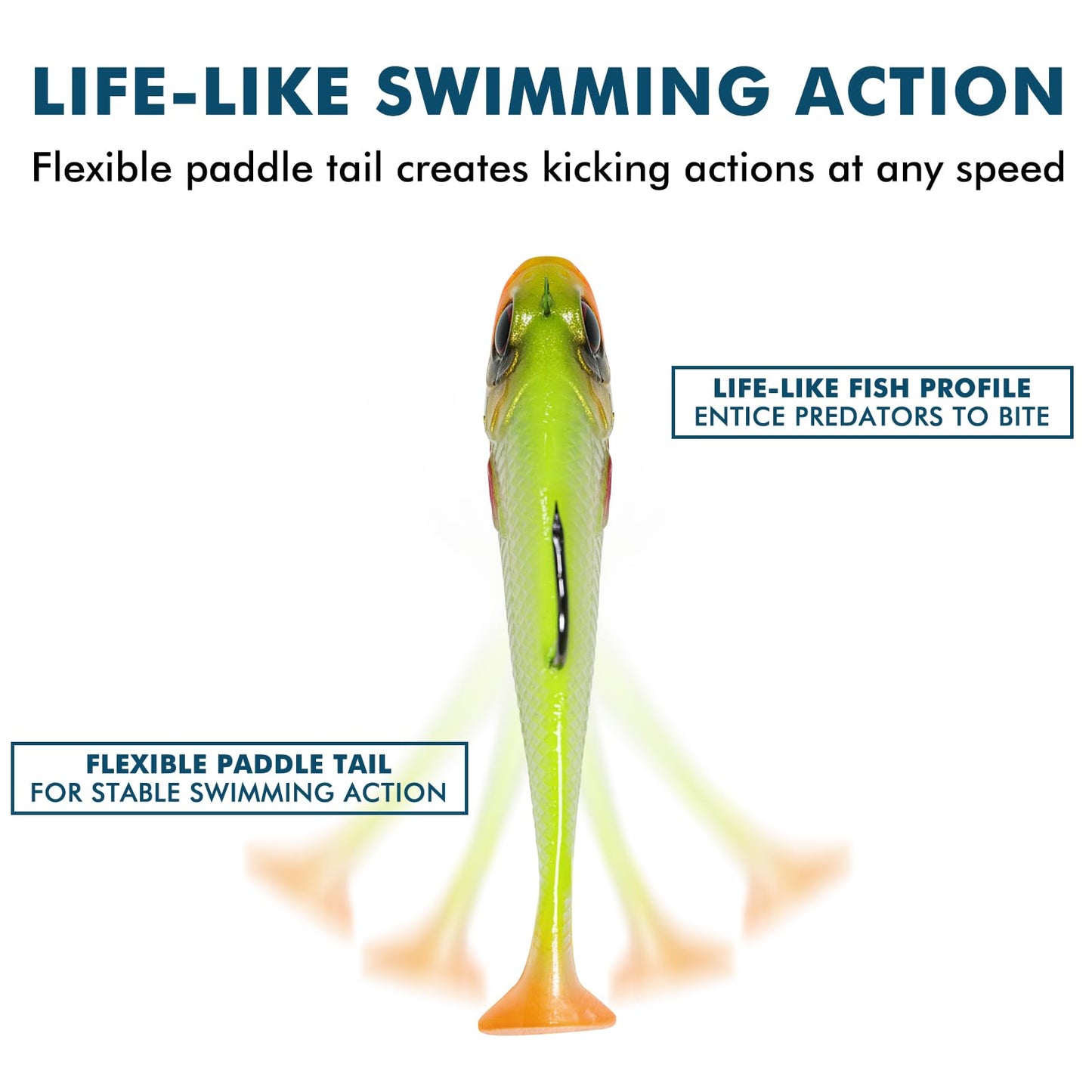 Gotour Weedless Soft Fishing Lures for Freshwater and Saltwater, Premium Pre-Rigged Jig Head Paddle Tail Swimbaits for Bass Fishing，Jigs Fishing Bait for Crappie Trout Walleye, Amazing Fishing Gifts