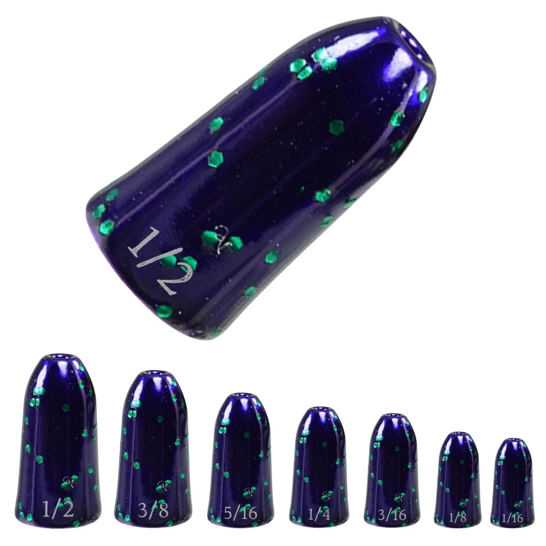 Reaction Tackle Tungsten Worm Weights for Bass Fishing - Bullet Shaped Sinkers/Fishing Weights - for Texas Rig and Carolina Rig/Size Stamped