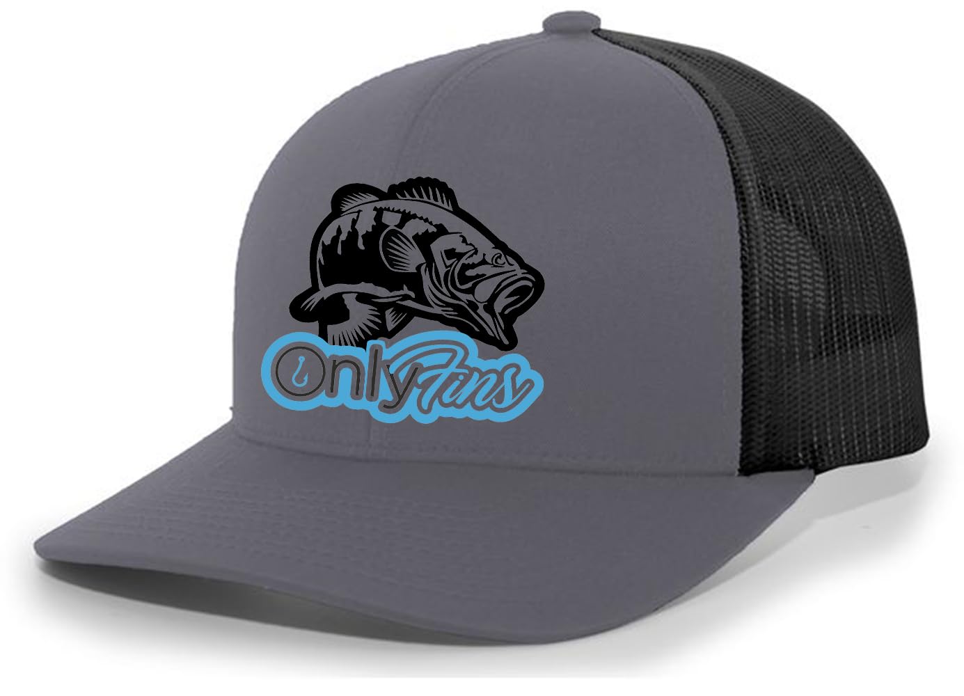 Heritage Pride Funny Parody Bass Fish Only Fins Mens Snapback Trucker Hat