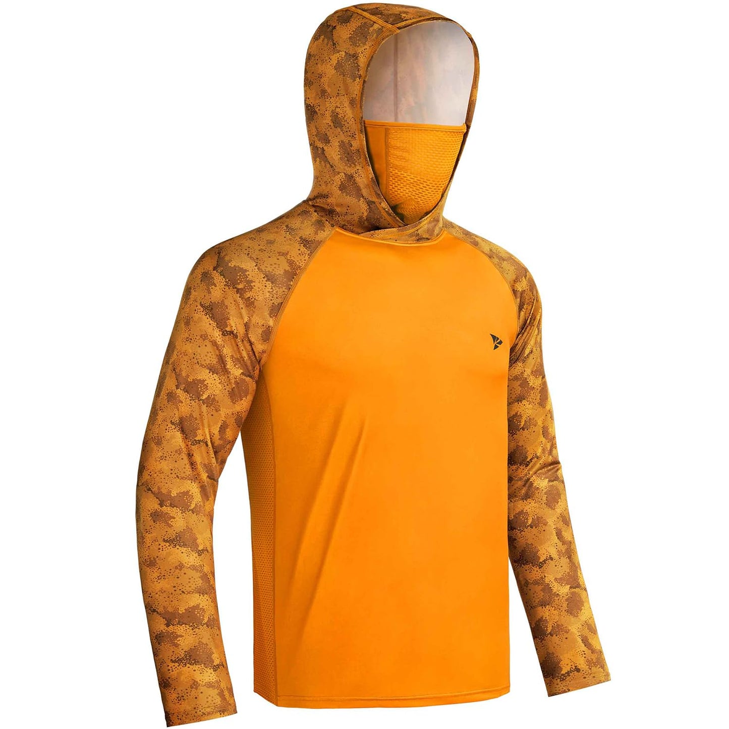 Rodeel UPF 50+ Men’s Long Sleeve Performance Fishing Hiking Shirt with Mask UV Neck Gaiter Hoodie