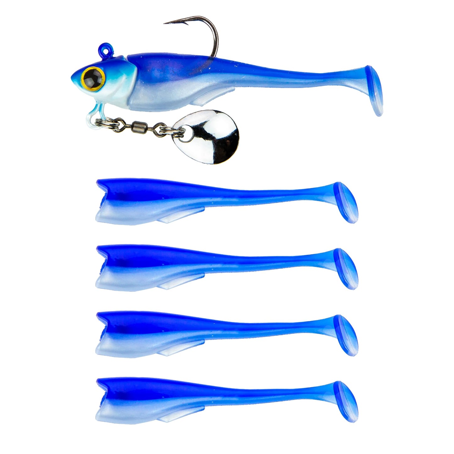 6th Sense – Pecos Underspin – Realistic Baitfish Imitator with 3D Eyes, Seamless Swimbait Integration, Premium Spinner, and Super Sharp Hook – Crappie Fishing Lure (5/pk)
