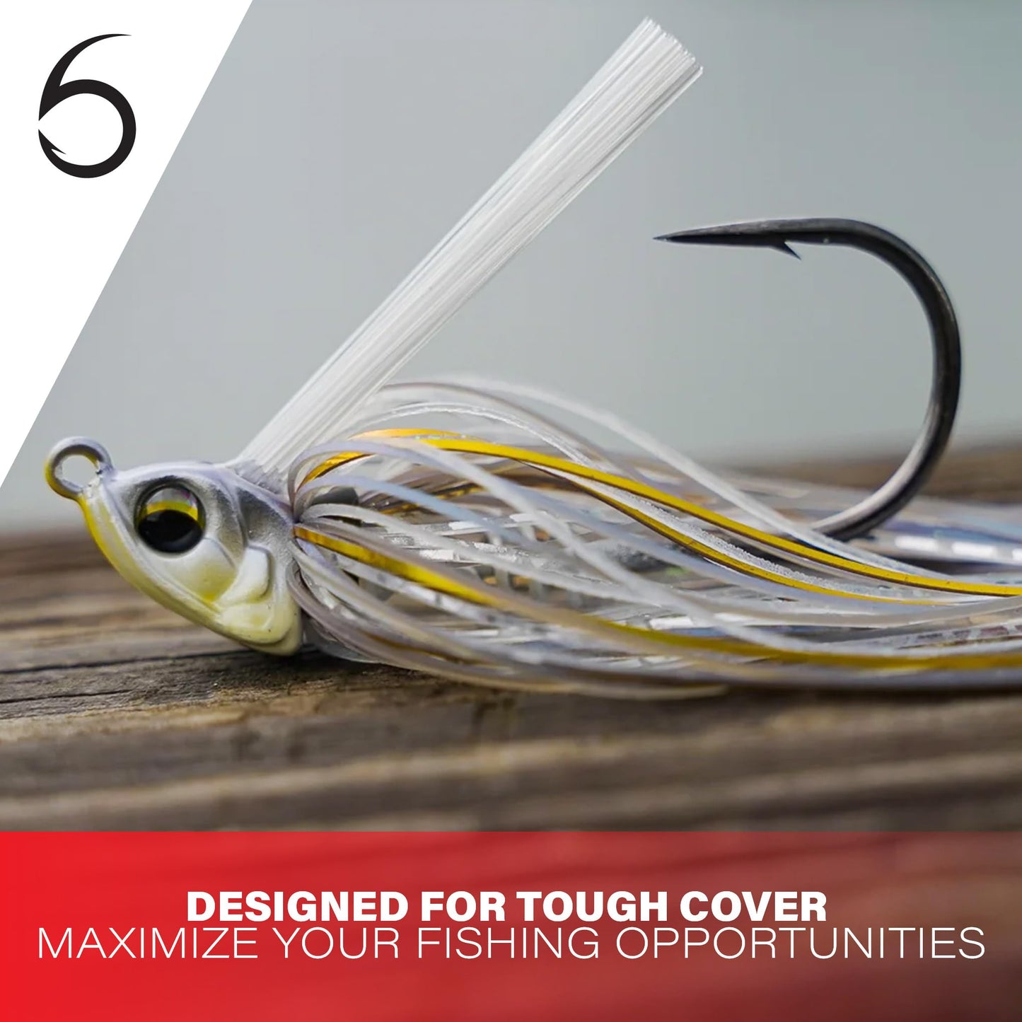 6th Sense – Divine Swim Jig – Bass Fishing – Dock Skipping Swim Jig – Keel-Weighted Belly – Cover Deflecting Design