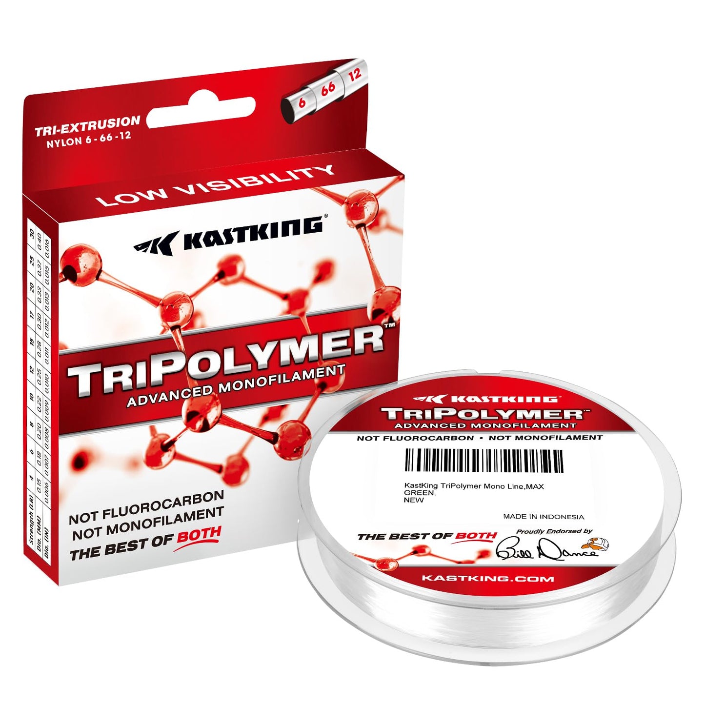 KastKing TriPolymer Advanced Monofilament Fishing Line, Low Light Refraction, Super Smooth, Highly Abrasion Resistant, Triple Cross Head Extrusion Process Fishing Line