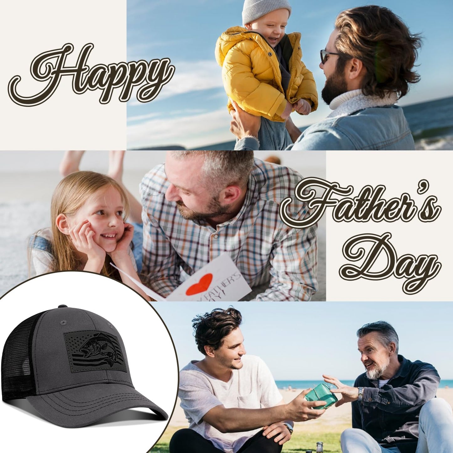 Fishing Hat for Men, Fishing Hat Gifts for Fisherman, Fathers Day Hat Gift for Men, Birthday Gift for Dad
