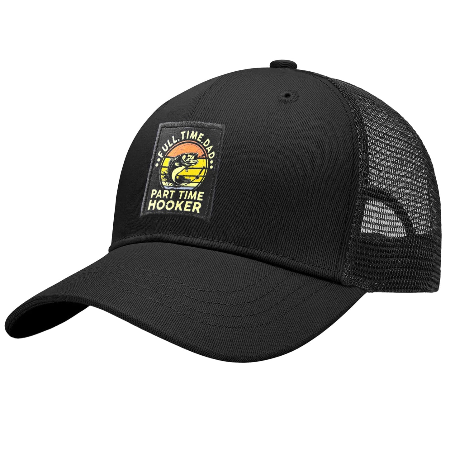Leather Patch Trucker Hat-Adjustable Baseball Caps,Snap Back Trucker Cap Gift for Men Women Accessory