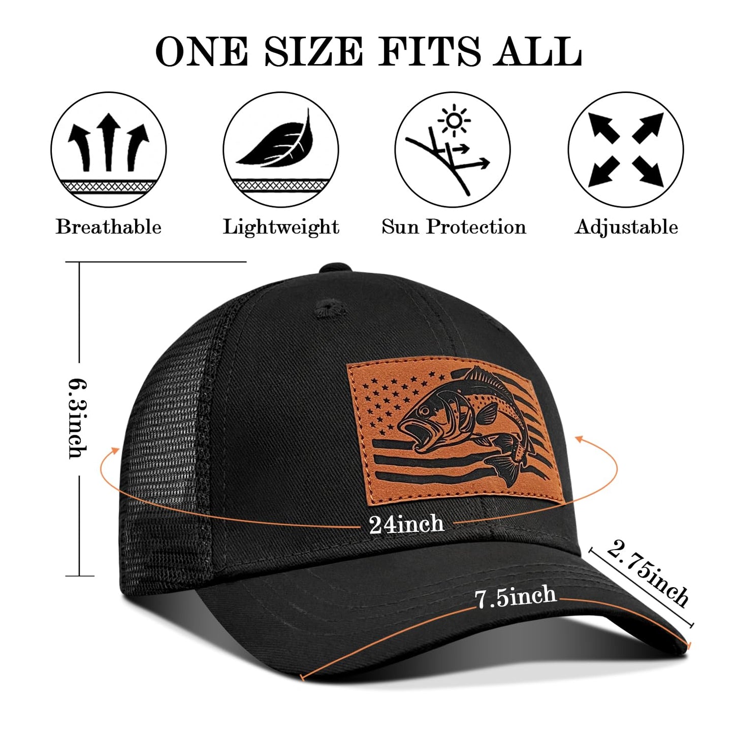 Fishing Hat for Men, Fishing Hat Gifts for Fisherman, Fathers Day Hat Gift for Men, Birthday Gift for Dad
