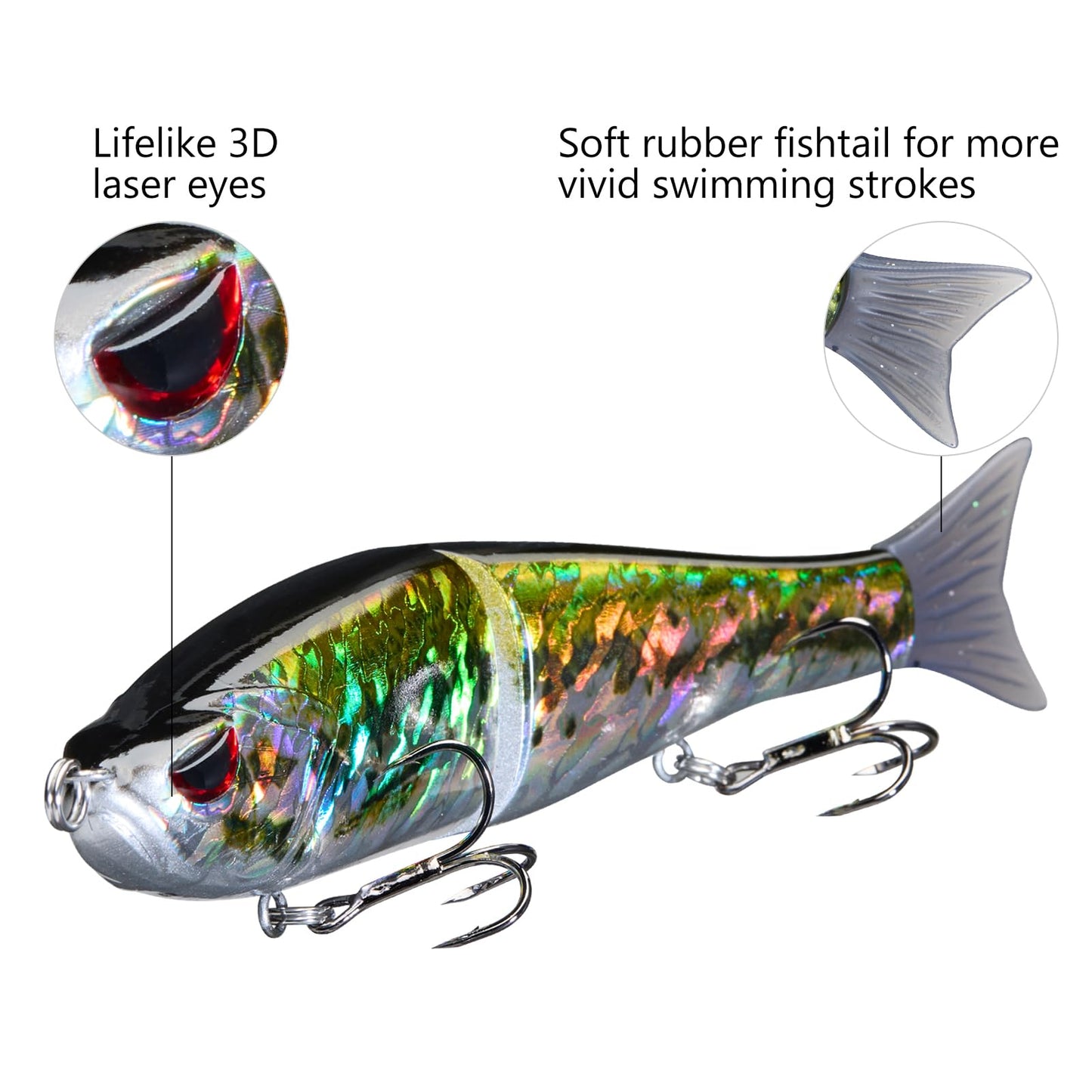 Bassdash SwimShad Glide Baits Jointed Swimbait Bass Pike Salmon Trout Muskie Fishing Lure