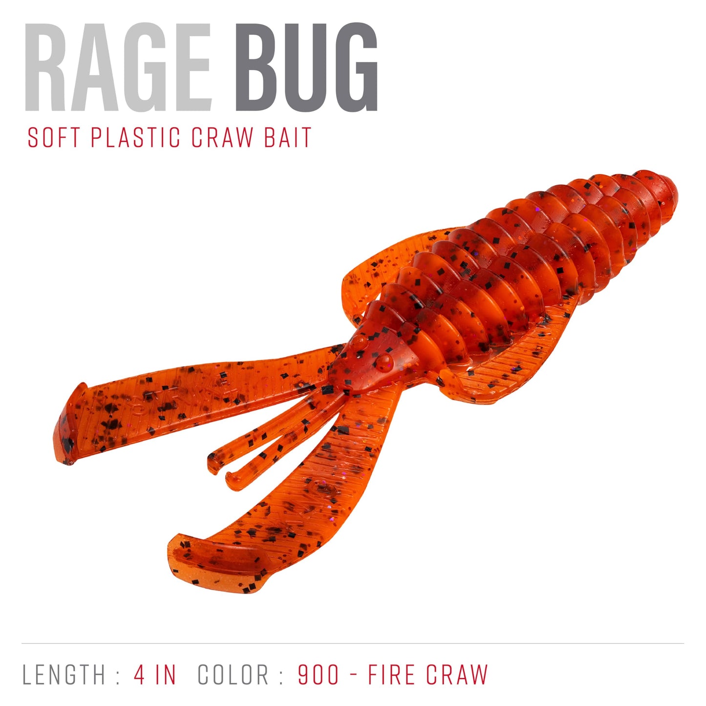 Strike King Rage Bug Fishing Lure, Soft Plastic Grub, Unique Design, Subtle Action