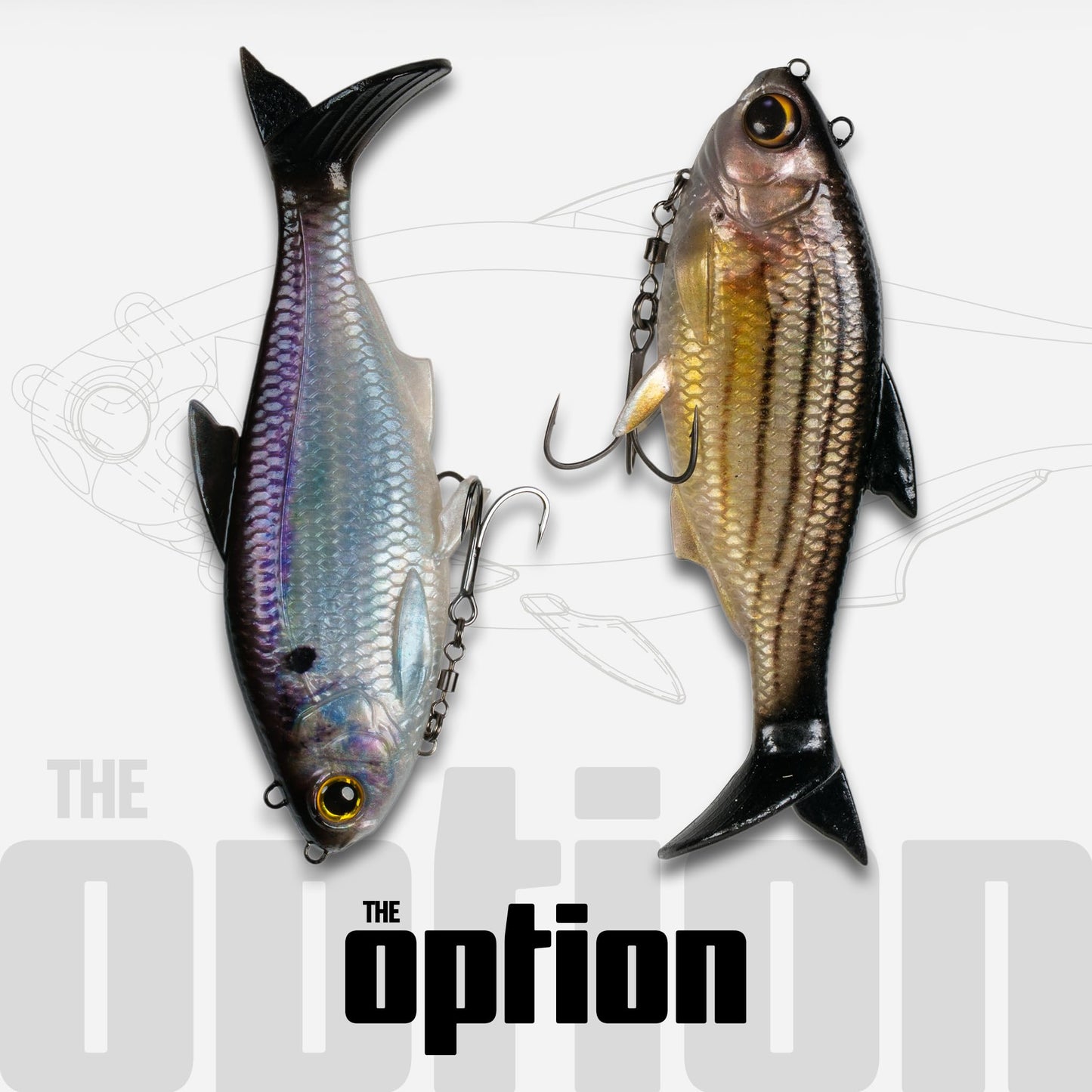 6th Sense – The Option – Harness-Style Swimbait – Interchangeable Top/Bottom Treble System – Bass Fishing